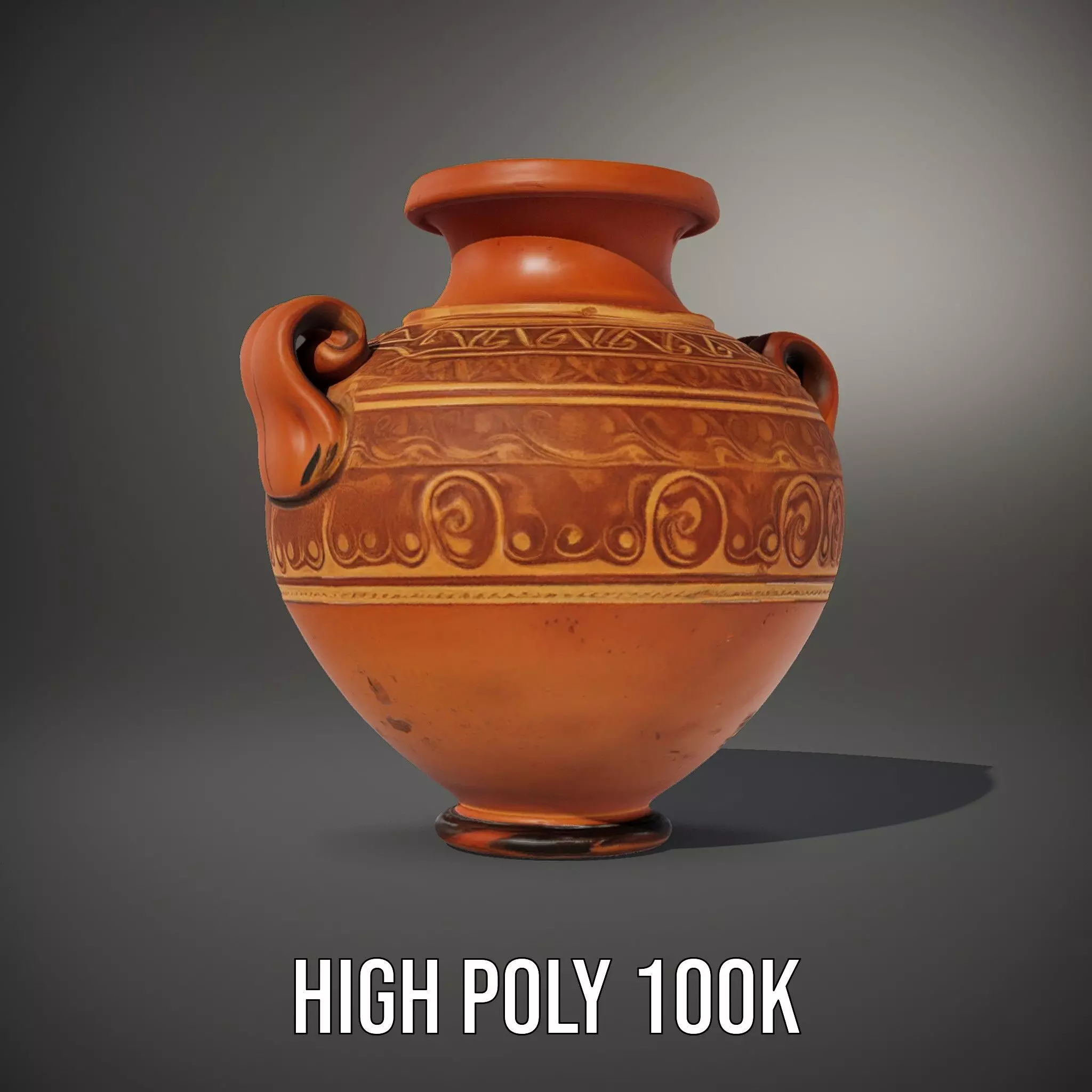 Elegant Terracotta Vase model pack Low-poly 3D model_12