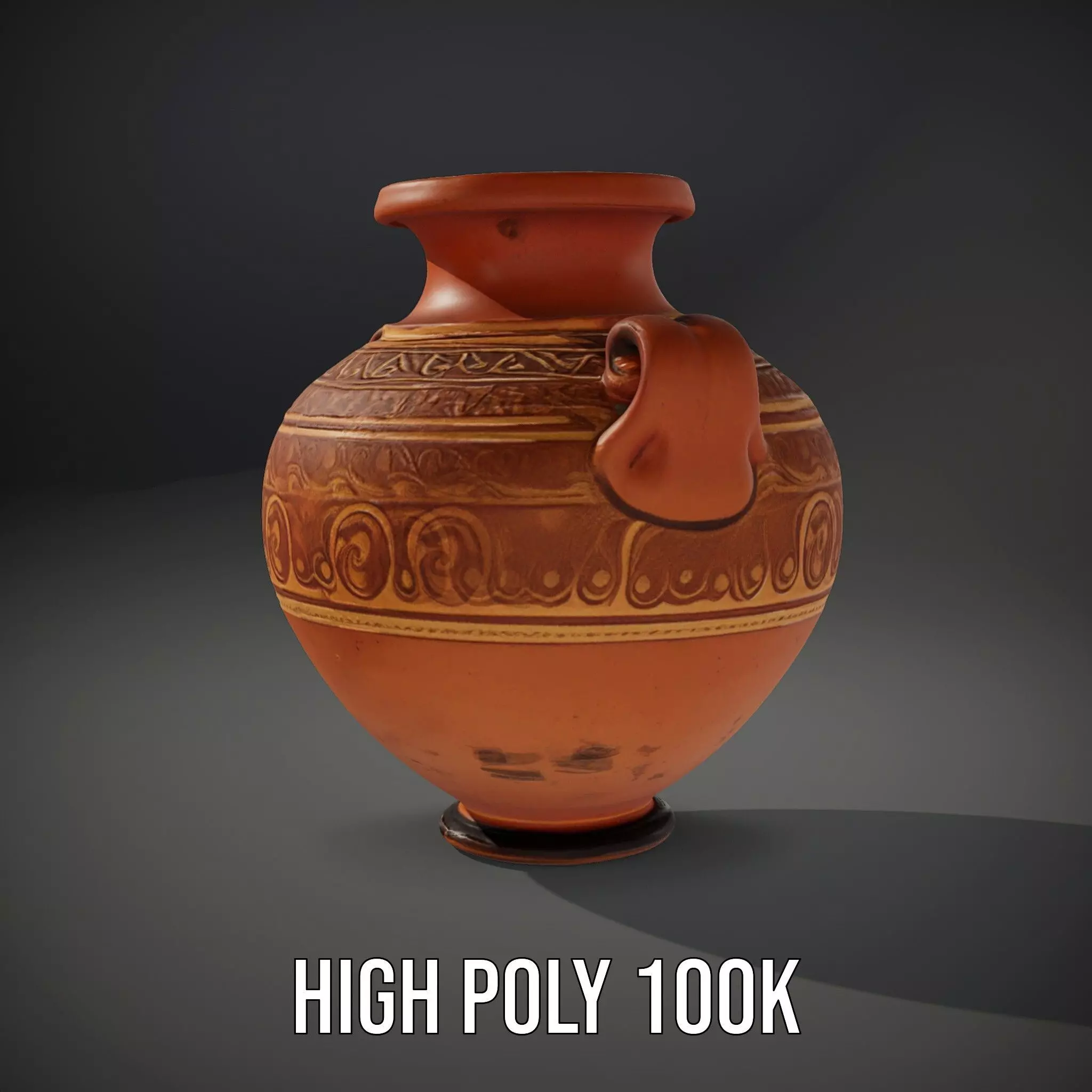 Elegant Terracotta Vase model pack Low-poly 3D model_8