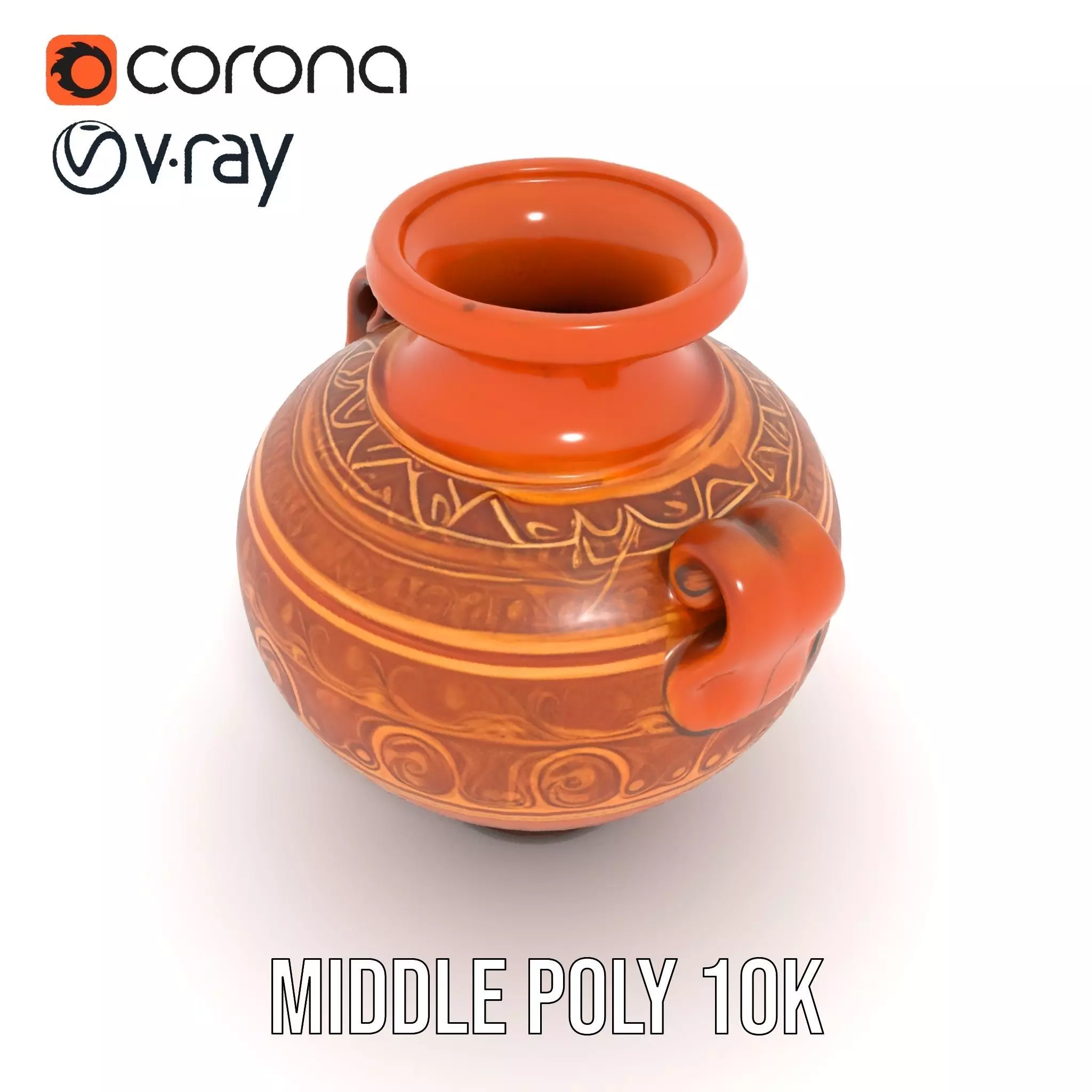 Elegant Terracotta Vase model pack Low-poly 3D model_13