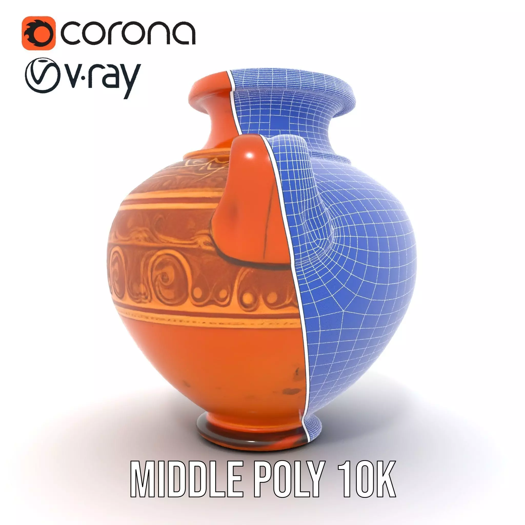Elegant Terracotta Vase model pack Low-poly 3D model_30