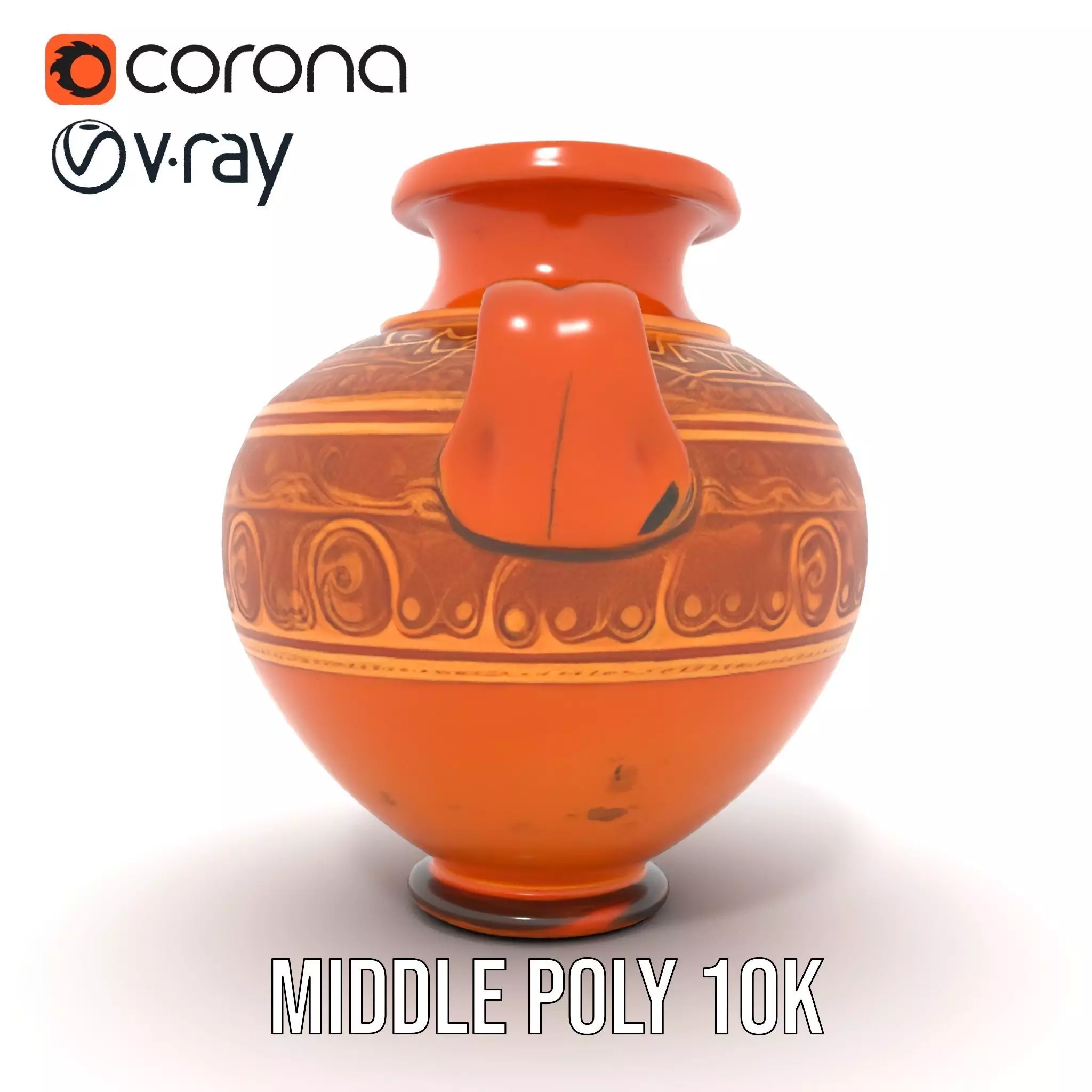 Elegant Terracotta Vase model pack Low-poly 3D model_27