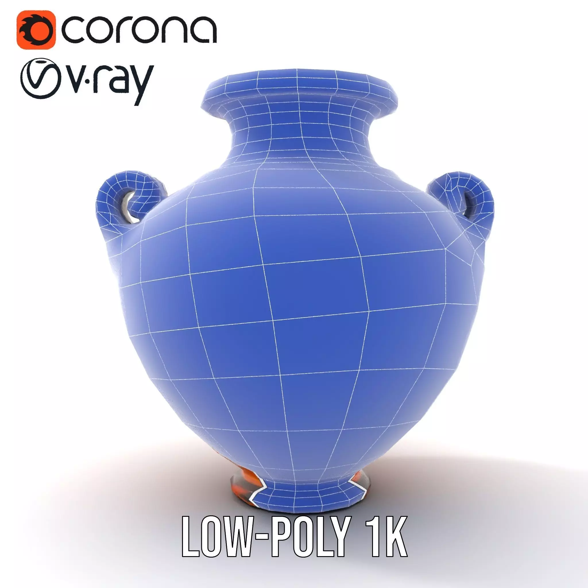 Elegant Terracotta Vase model pack Low-poly 3D model_11