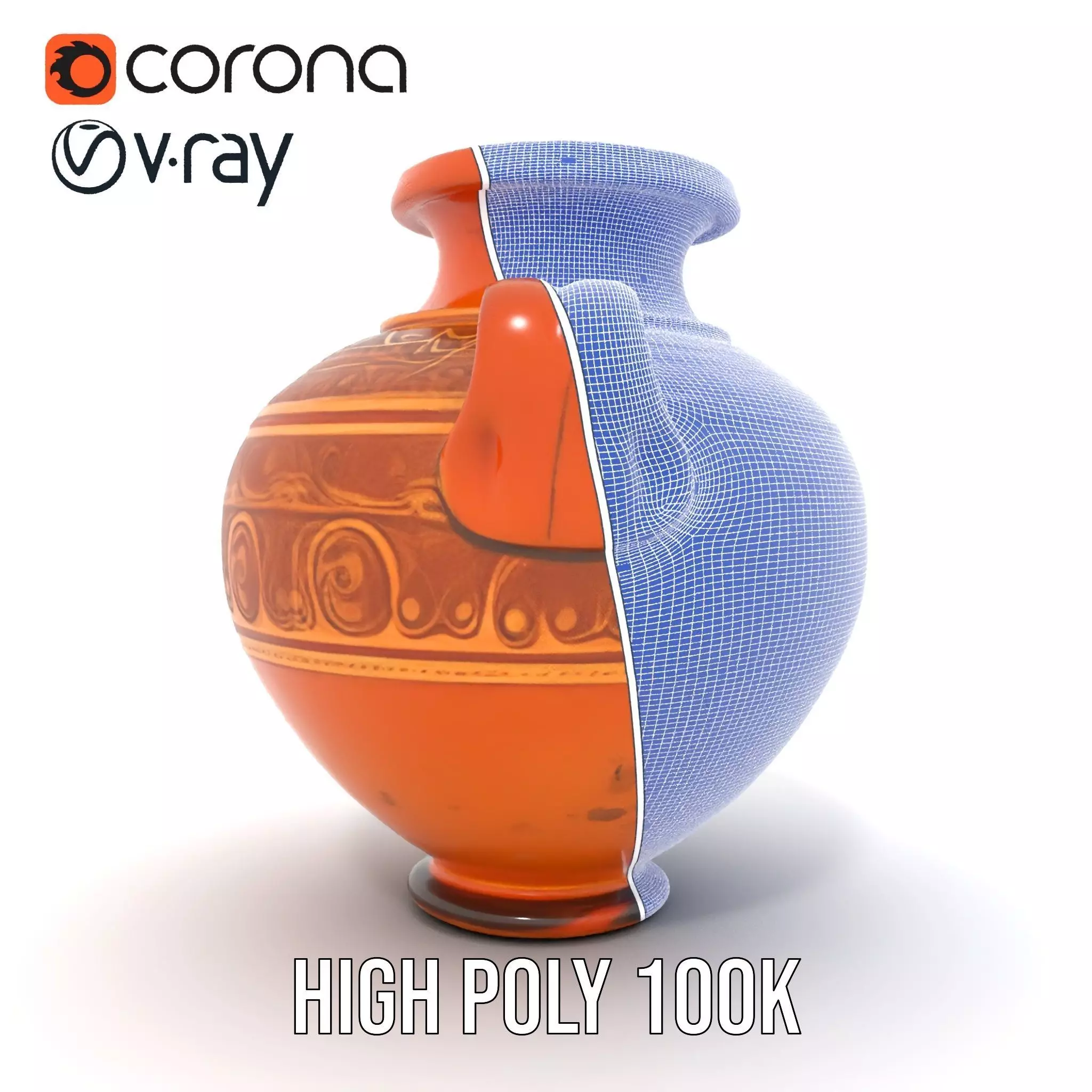 Elegant Terracotta Vase model pack Low-poly 3D model_34