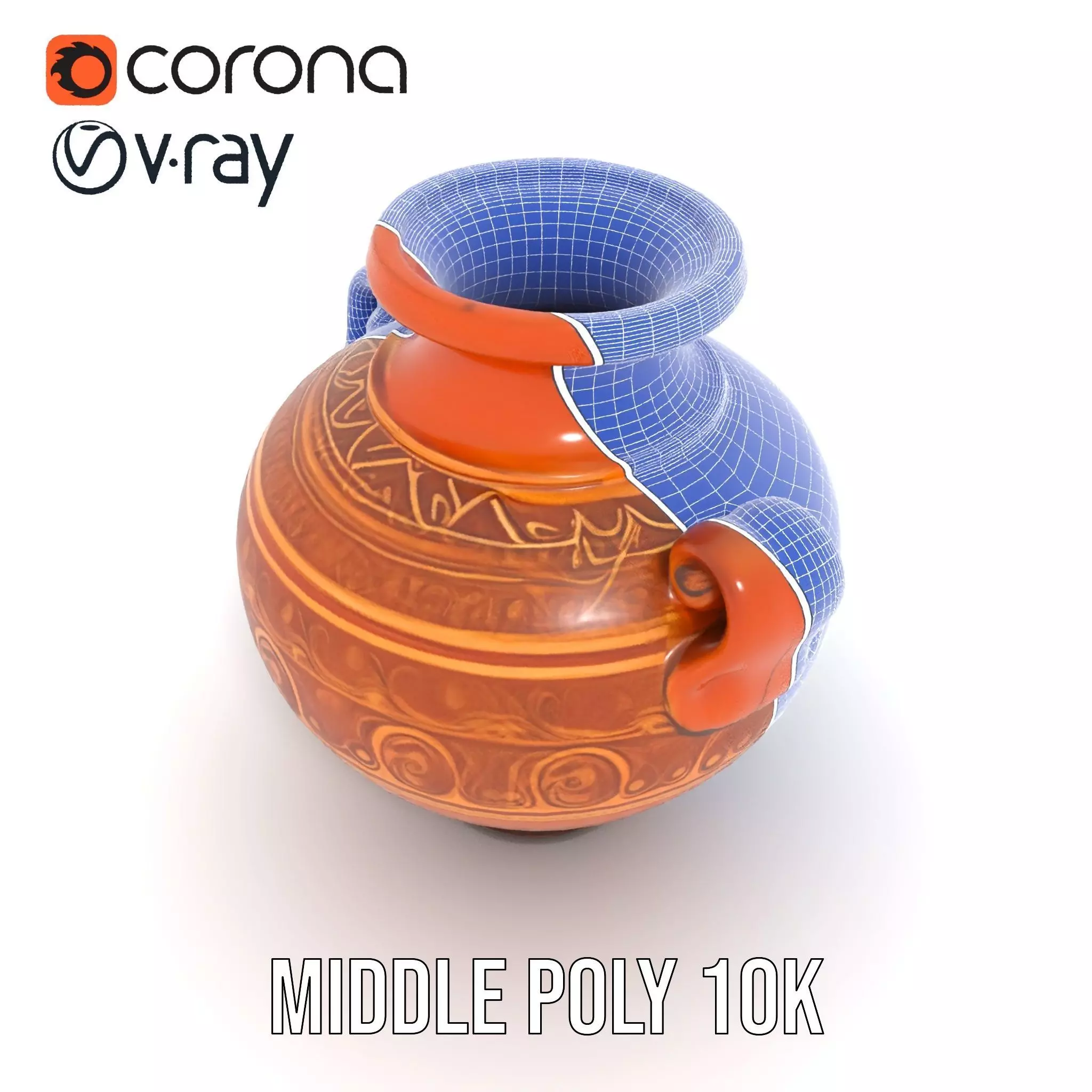Elegant Terracotta Vase model pack Low-poly 3D model_18