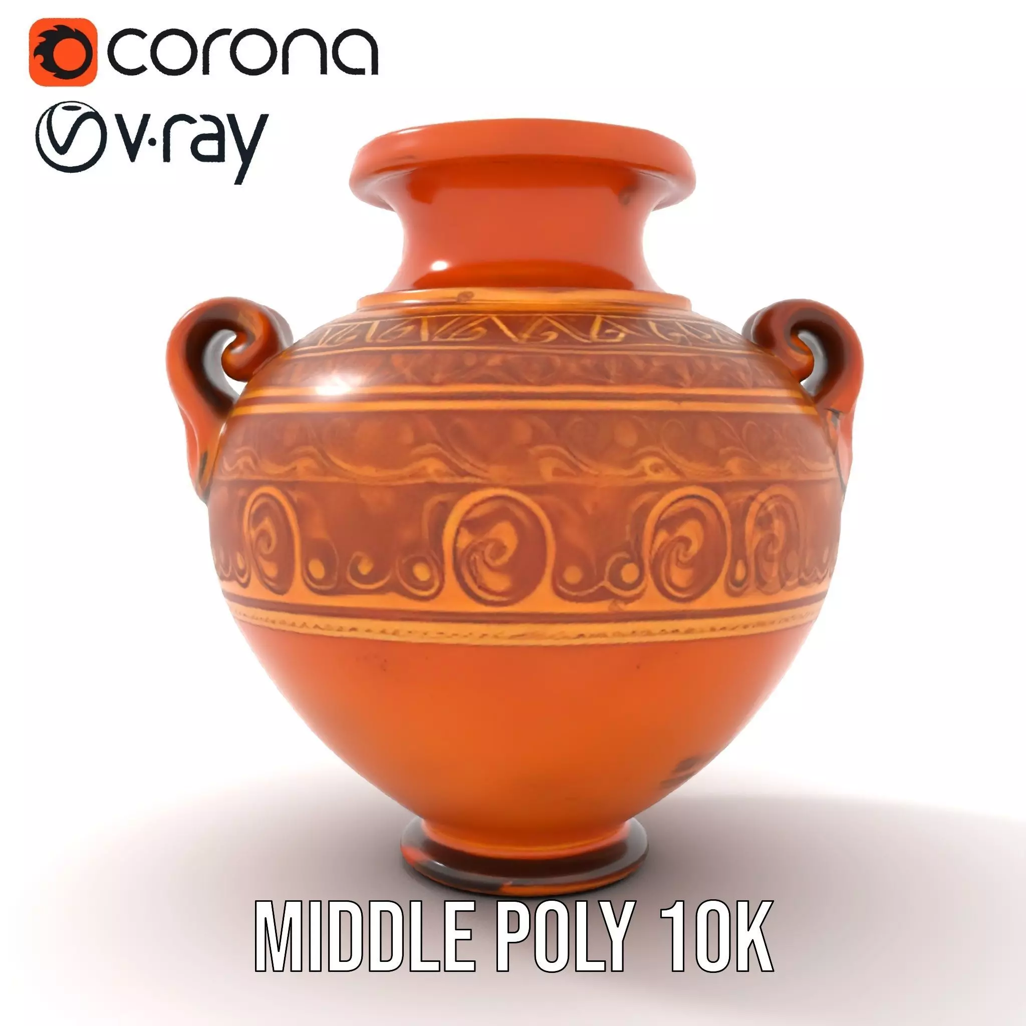 Elegant Terracotta Vase model pack Low-poly 3D model_5