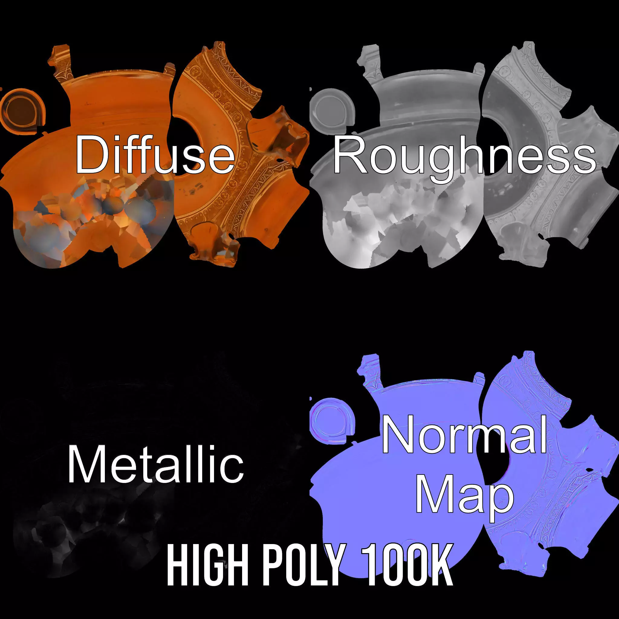 Elegant Terracotta Vase model pack Low-poly 3D model_3