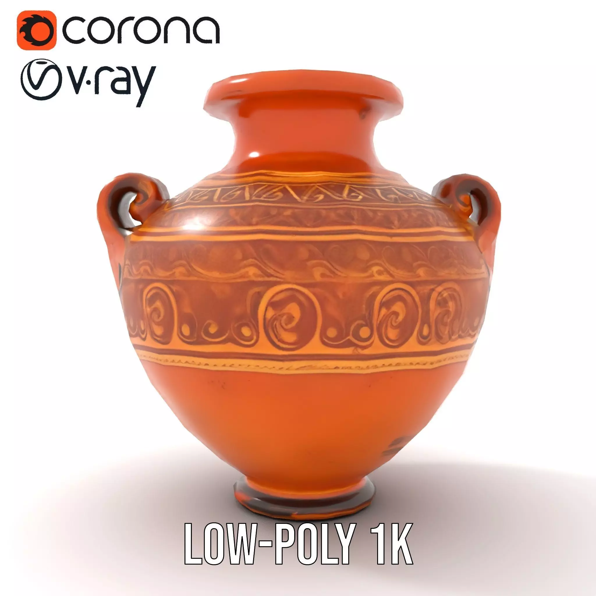 Elegant Terracotta Vase model pack Low-poly 3D model_22