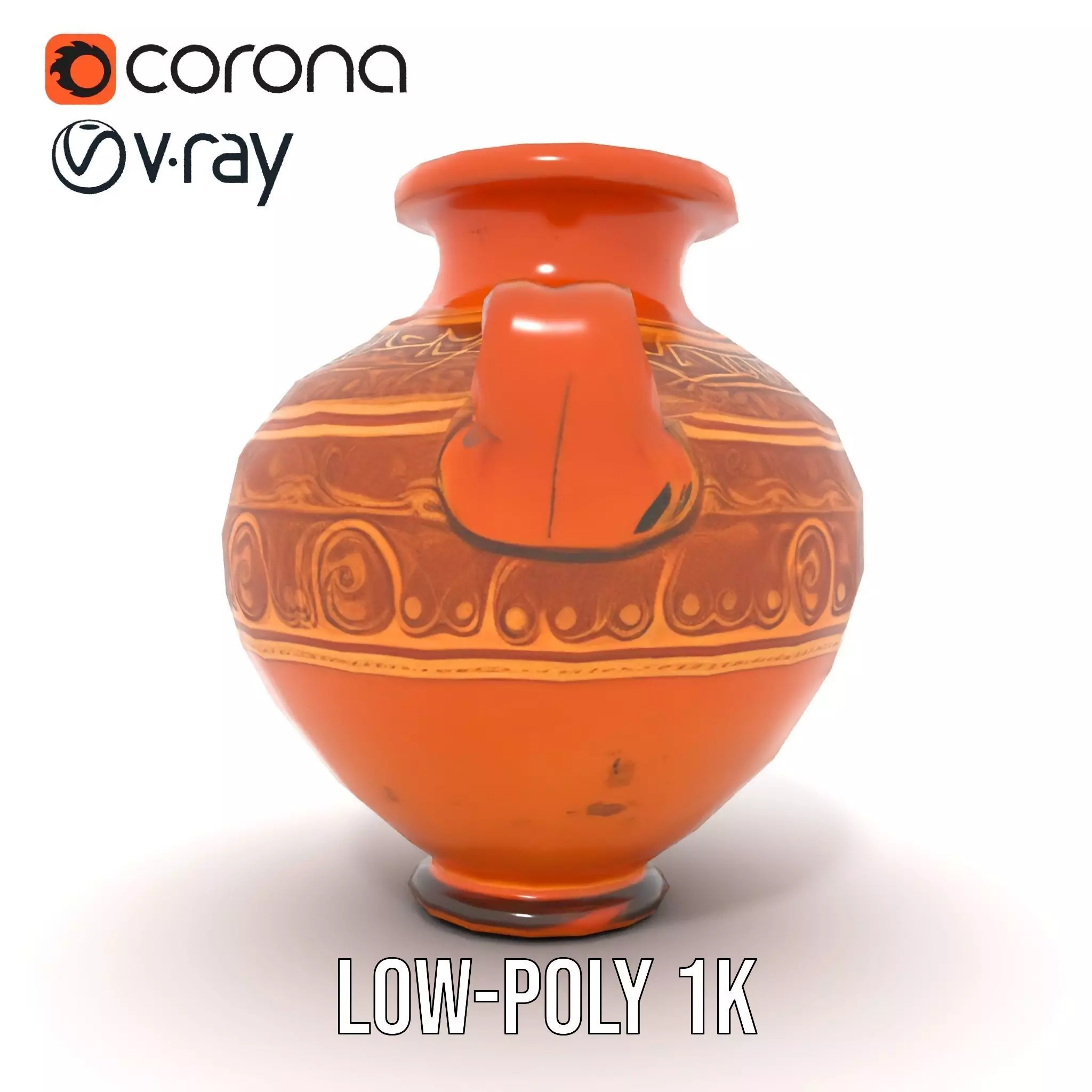 Elegant Terracotta Vase model pack Low-poly 3D model_14