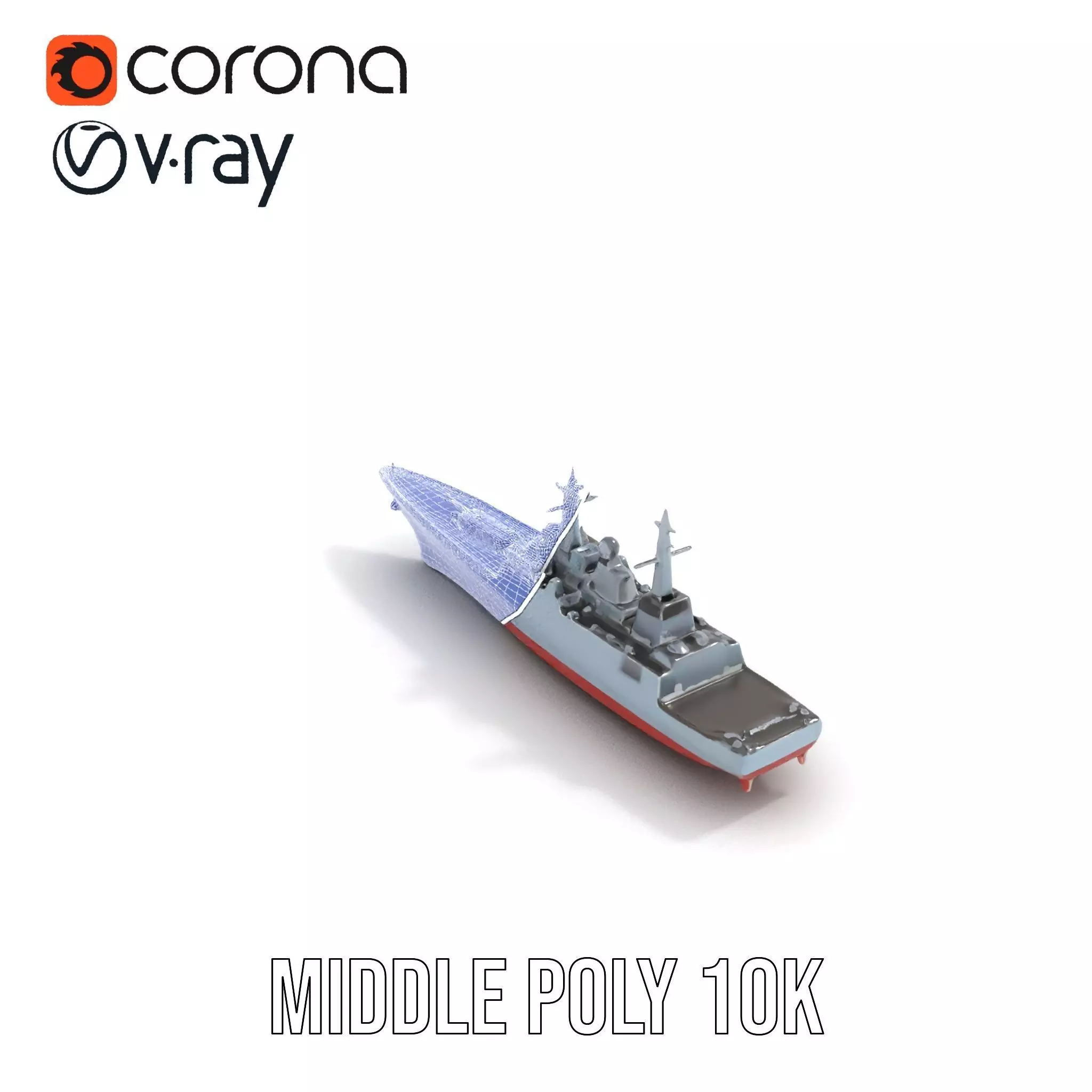 Modern Battleship Navy model pack Low-poly 3D model_16