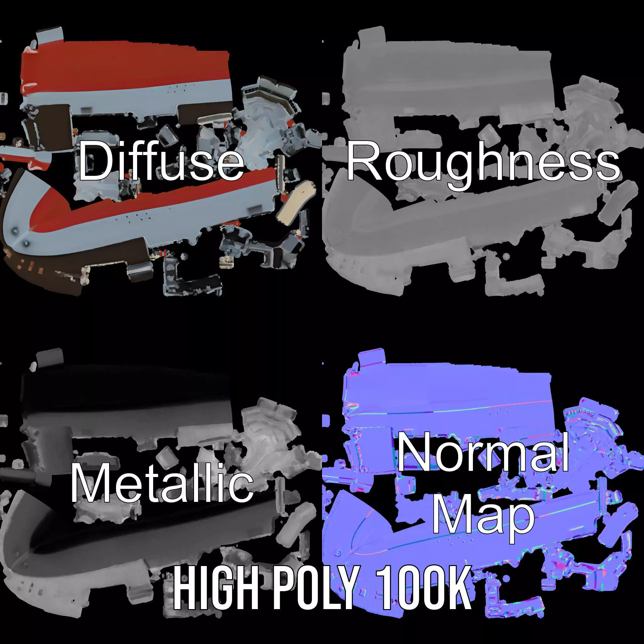 Modern Battleship Navy model pack Low-poly 3D model_3