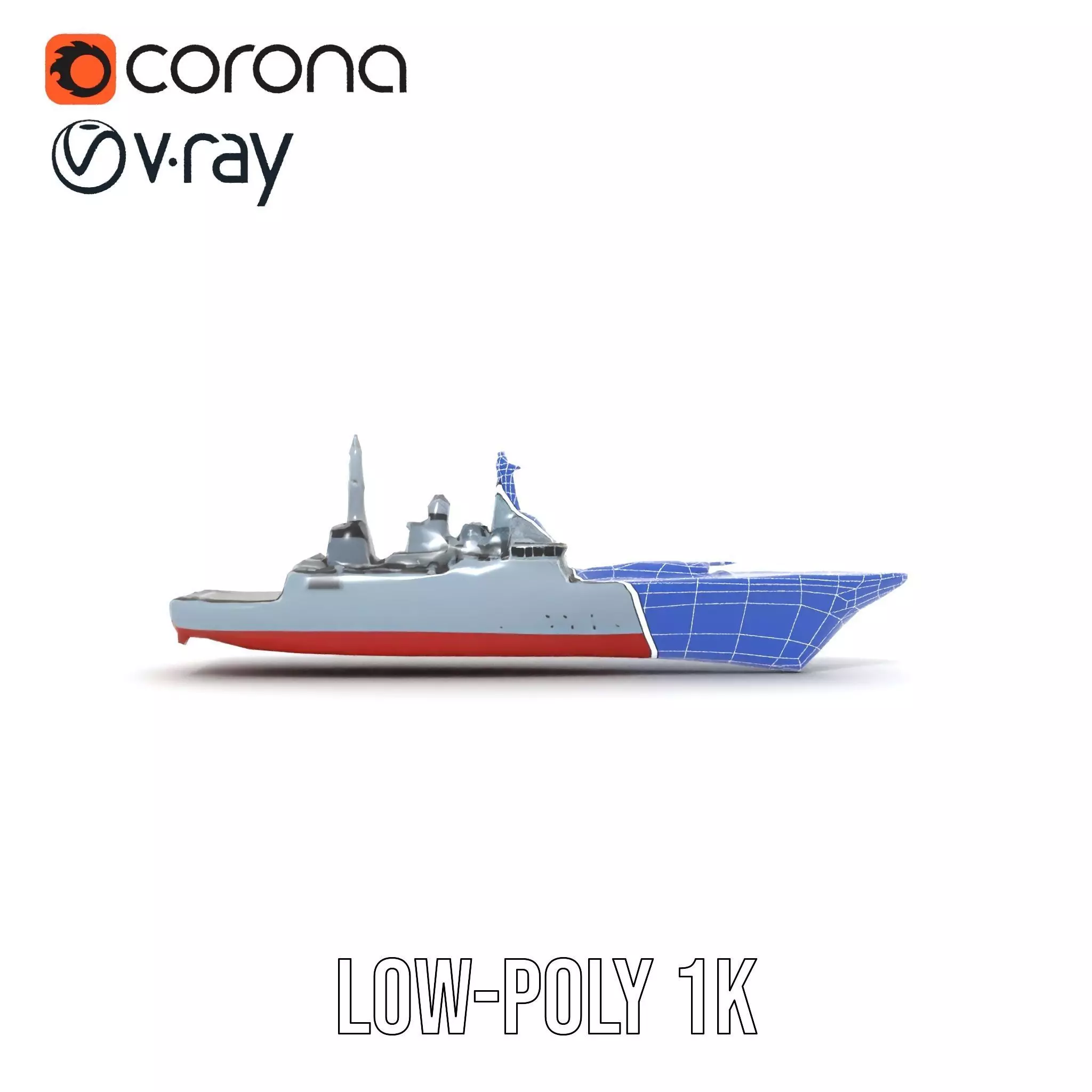 Modern Battleship Navy model pack Low-poly 3D model_25