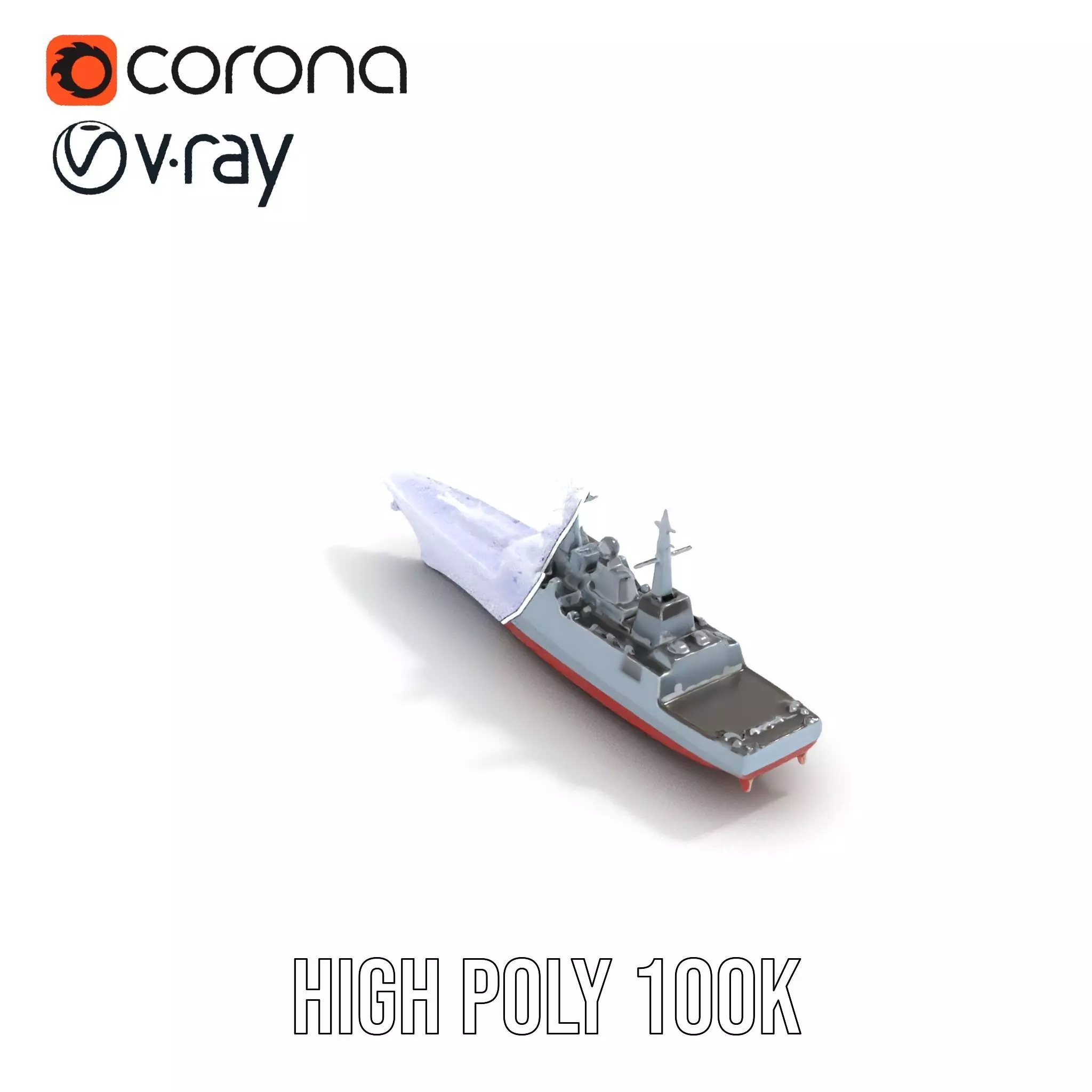 Modern Battleship Navy model pack Low-poly 3D model_23