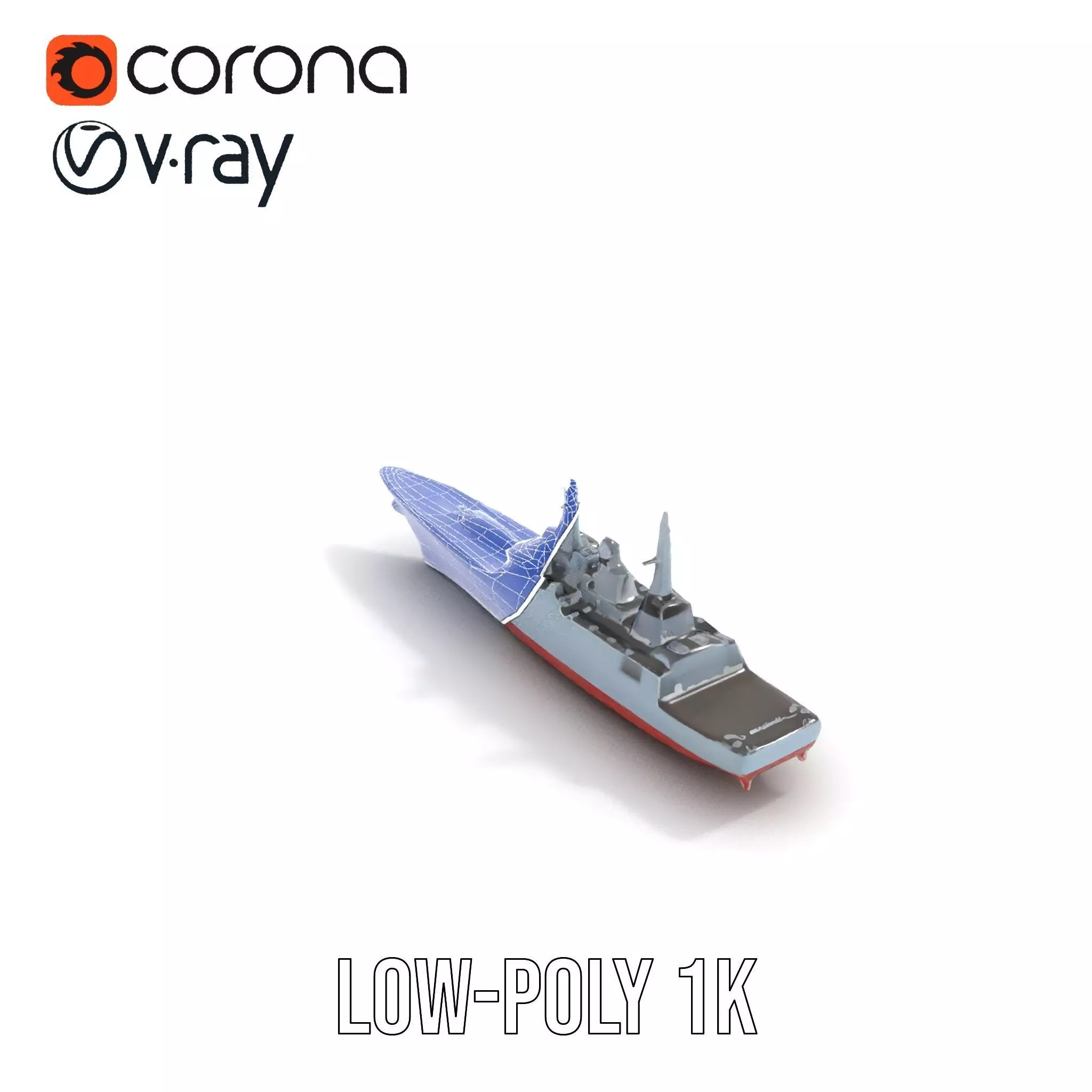 Modern Battleship Navy model pack Low-poly 3D model_22