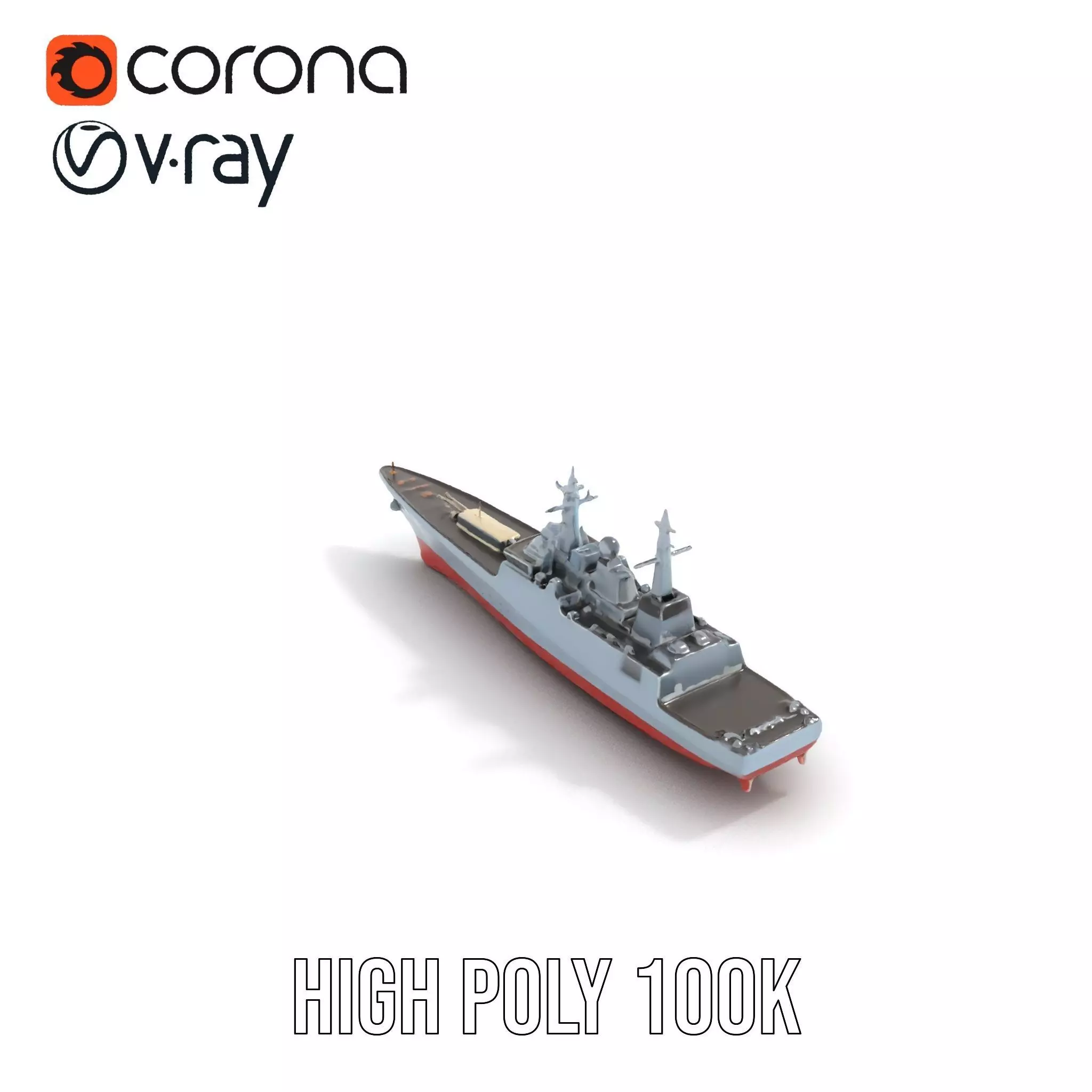 Modern Battleship Navy model pack Low-poly 3D model_18