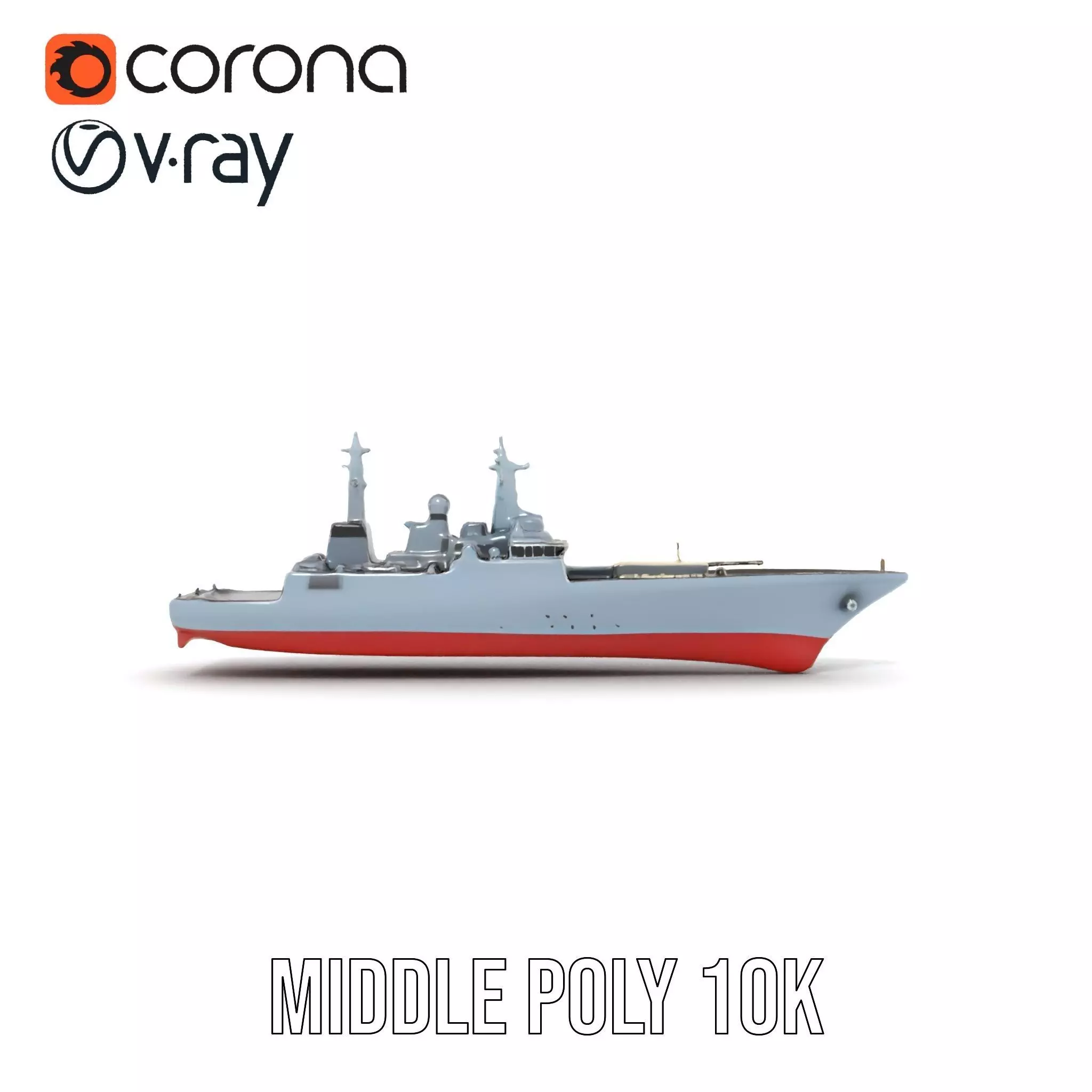Modern Battleship Navy model pack Low-poly 3D model_5