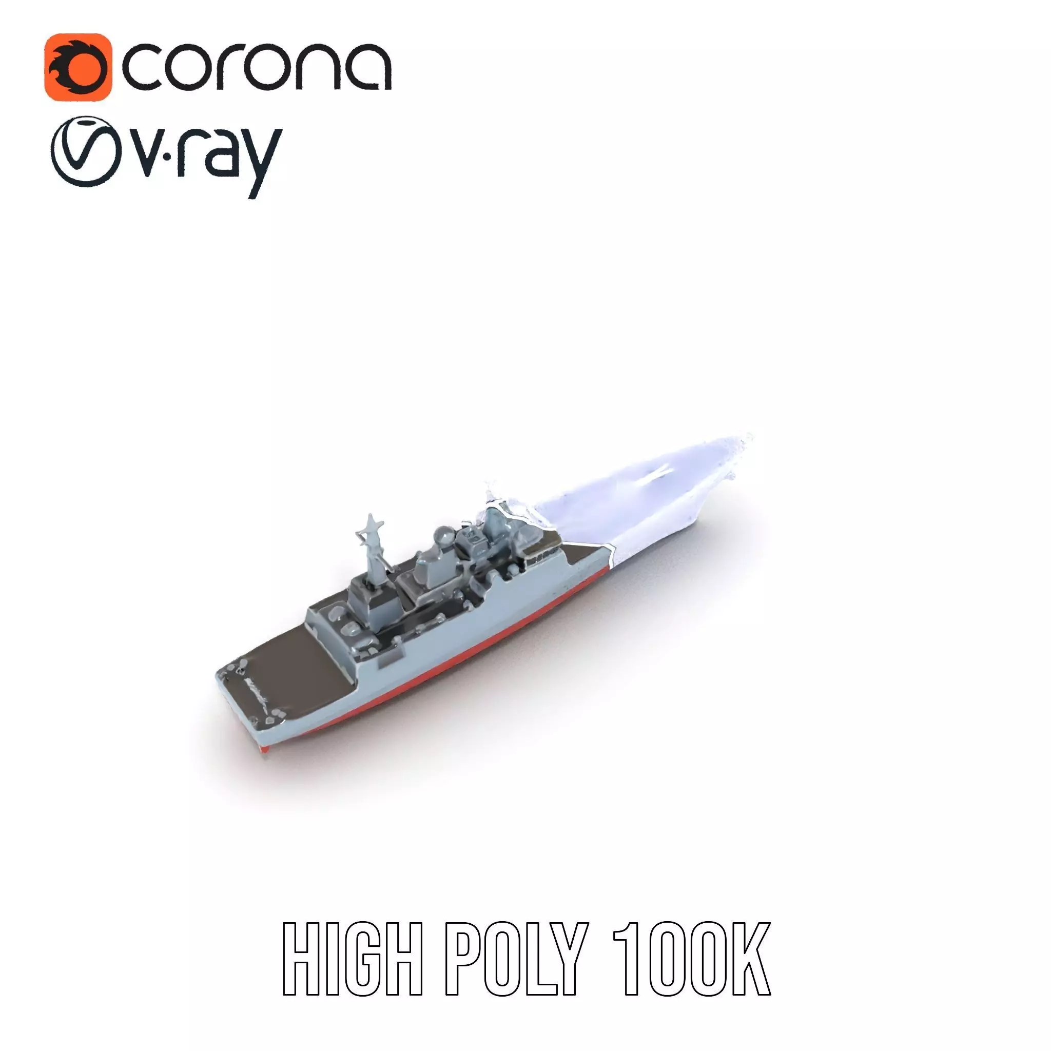 Modern Battleship Navy model pack Low-poly 3D model_33