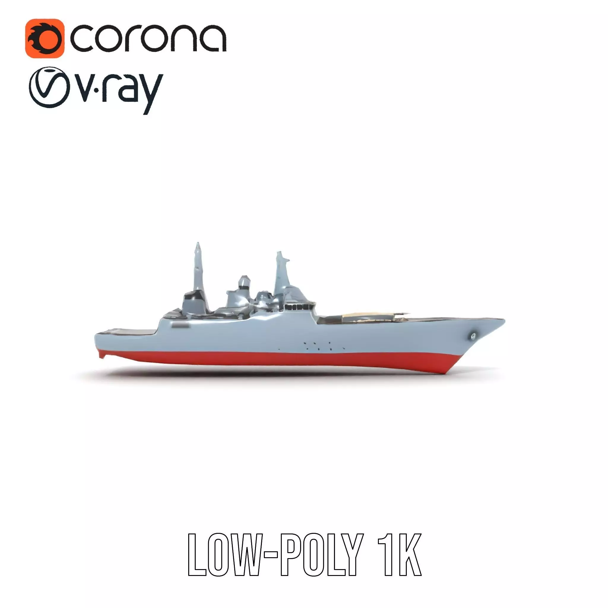 Modern Battleship Navy model pack Low-poly 3D model_14