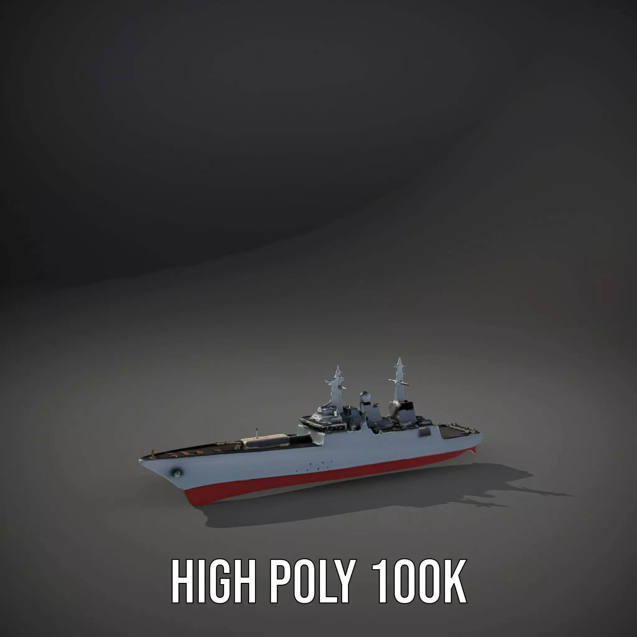 Modern Battleship Navy model pack Low-poly 3D model_8
