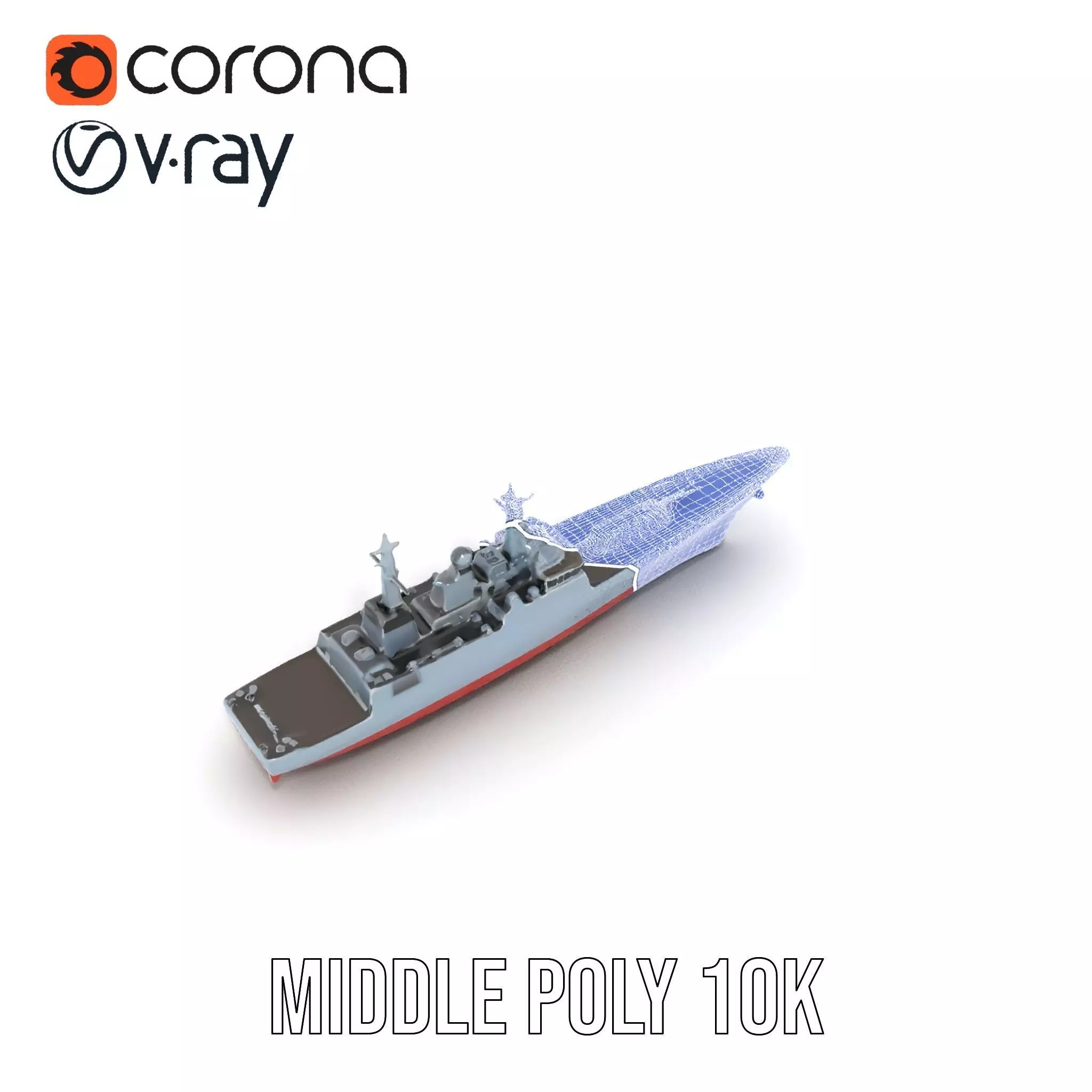 Modern Battleship Navy model pack Low-poly 3D model_19