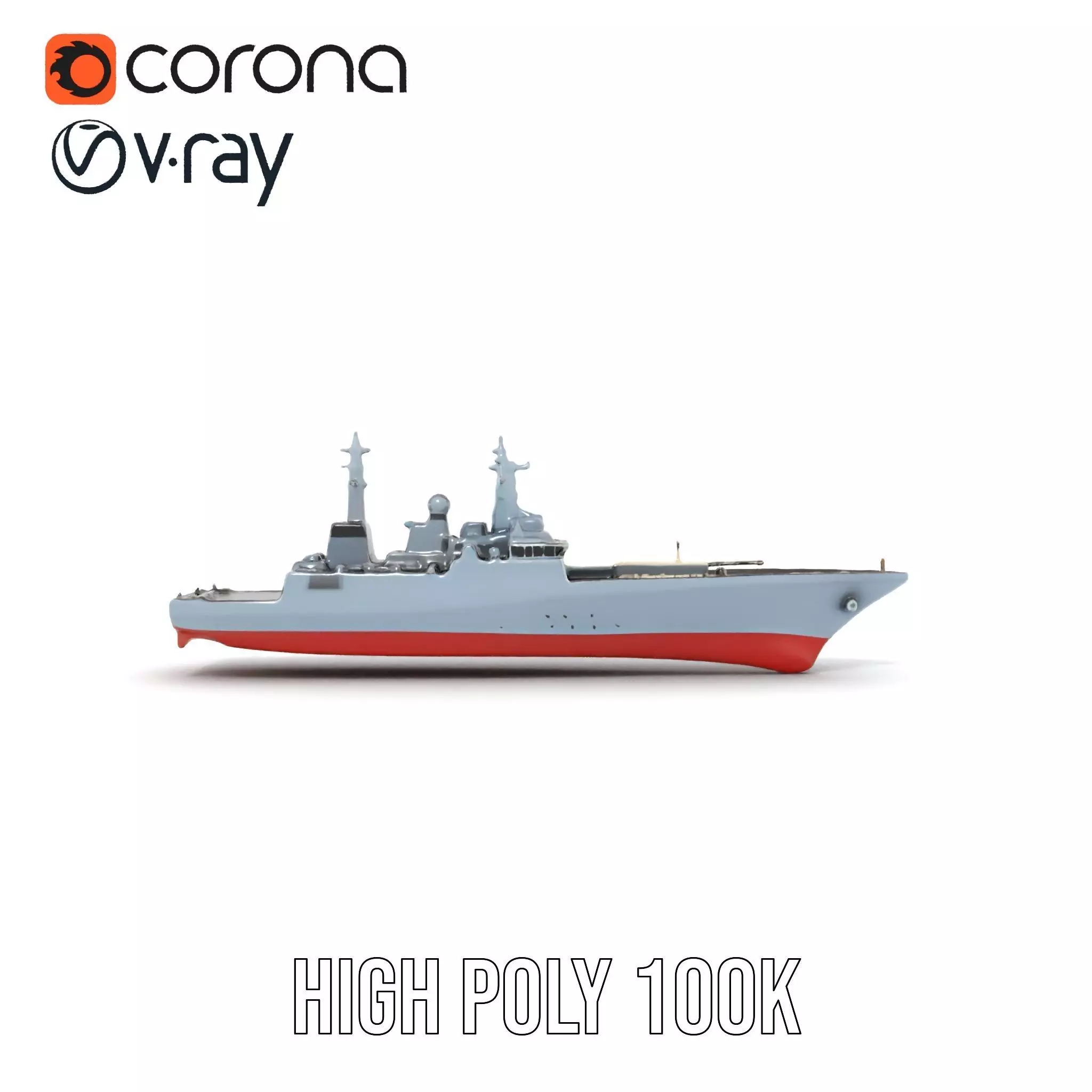 Modern Battleship Navy model pack Low-poly 3D model_29