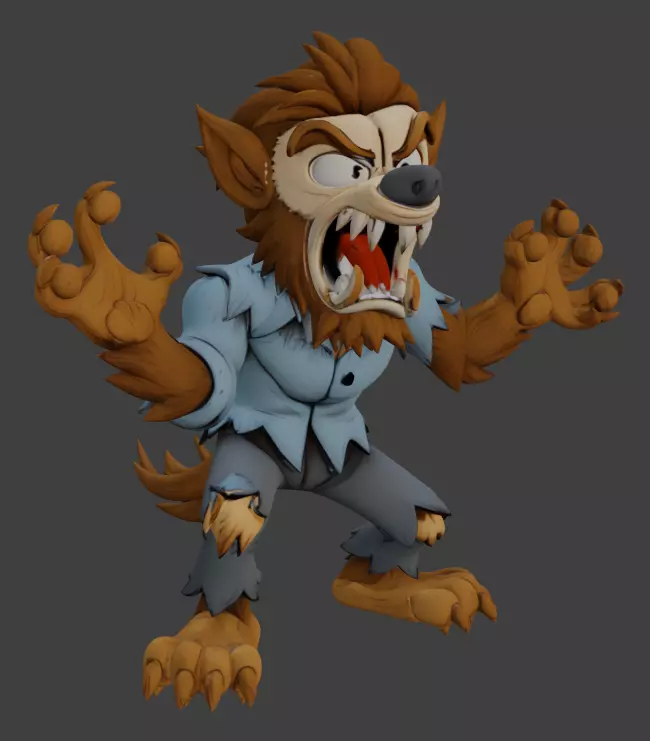 Wolfman Toon 3D print model_2