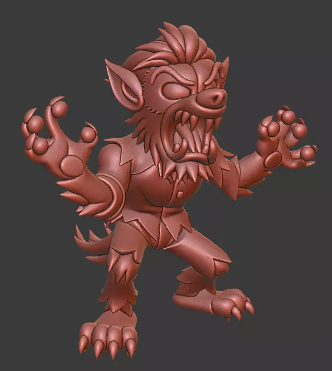 Wolfman Toon 3D print model_3