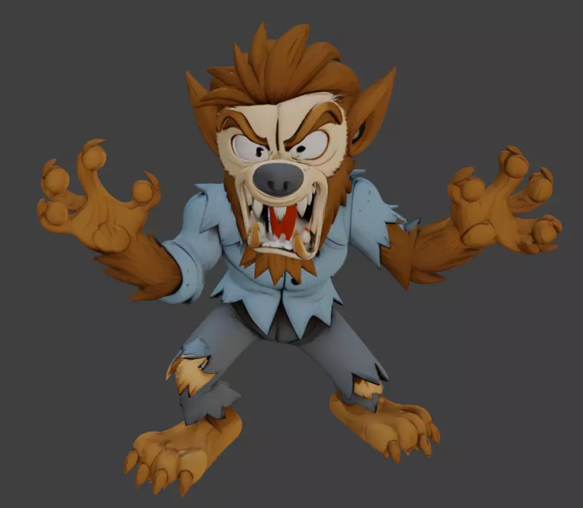 Wolfman Toon 3D print model_4