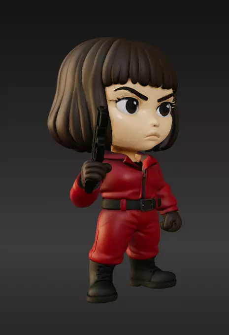 Tokyo La Casa de Papel Chibi Style 3D Model 3D print model_1