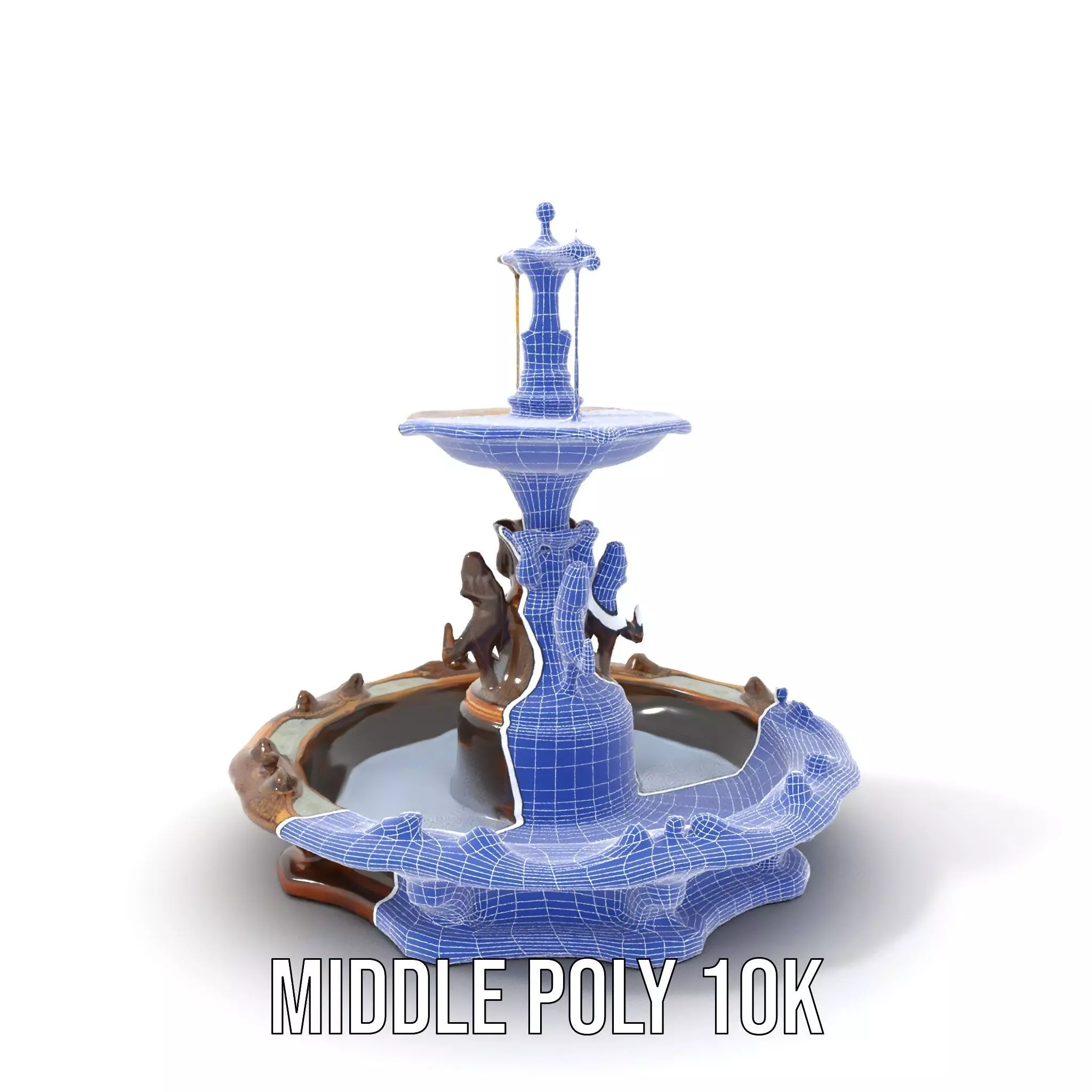 Bronze Ornate Fountain model pack Low-poly 3D model_13