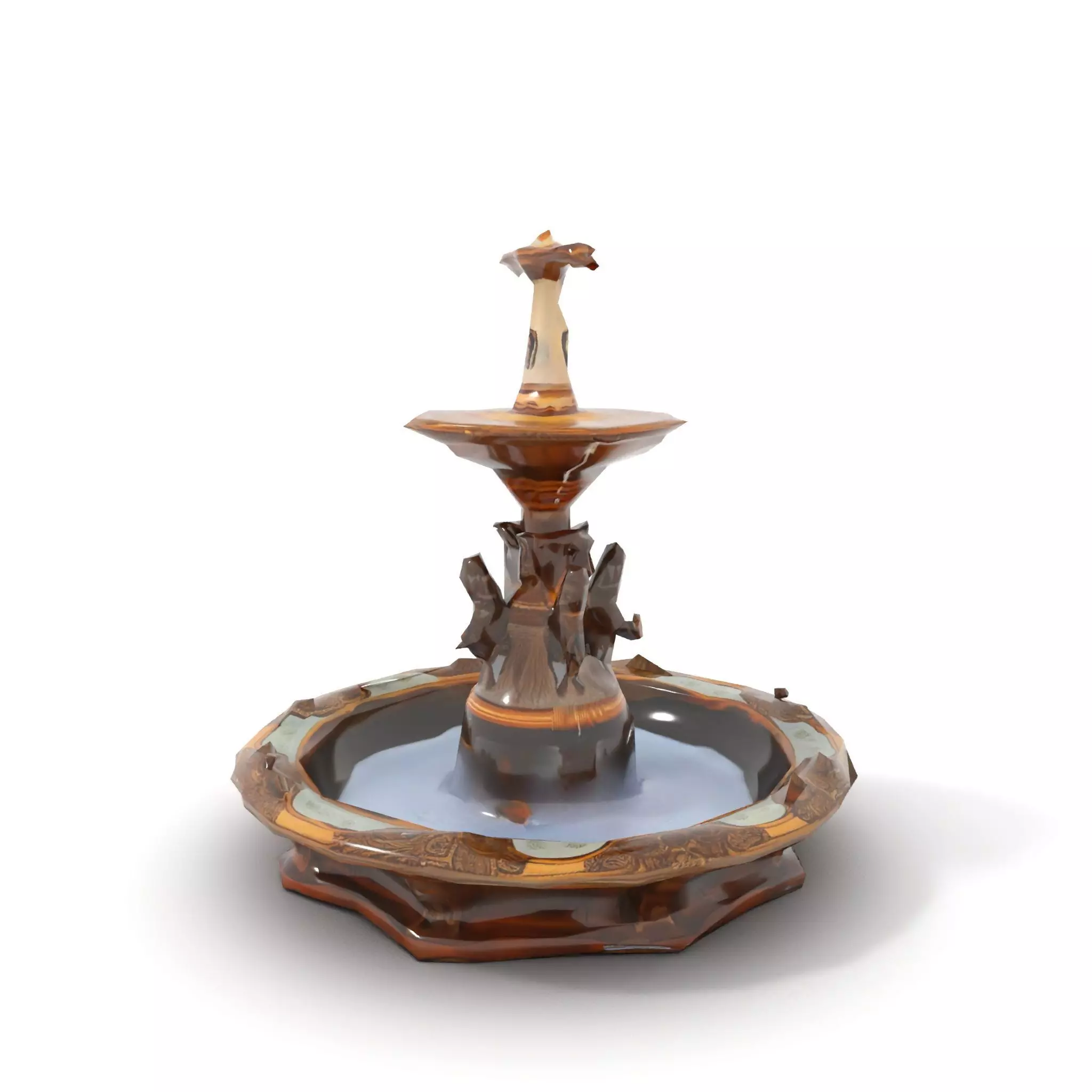 Bronze Ornate Fountain model pack Low-poly 3D model_9