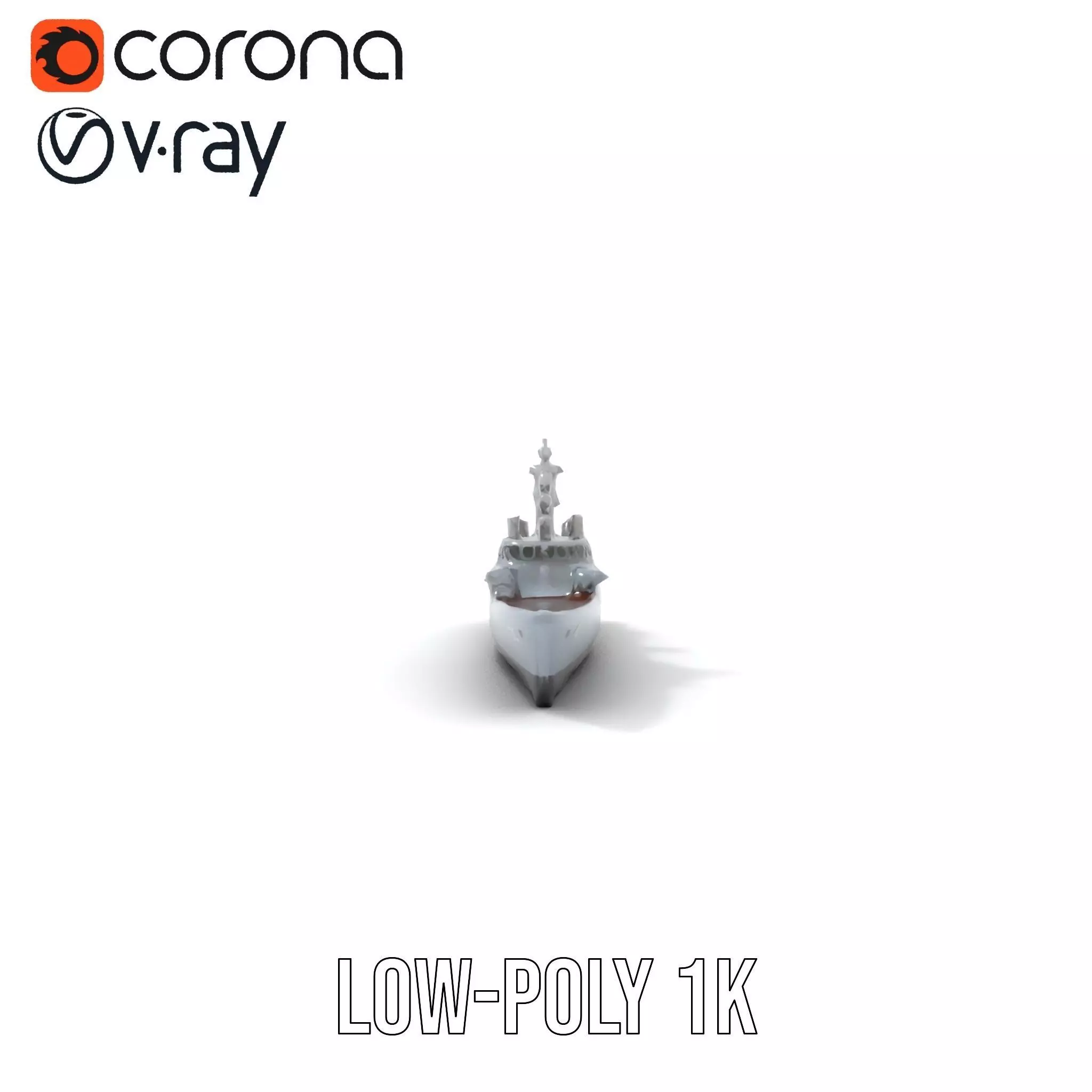 Stealth Gray Battleship model pack Low-poly 3D model_12