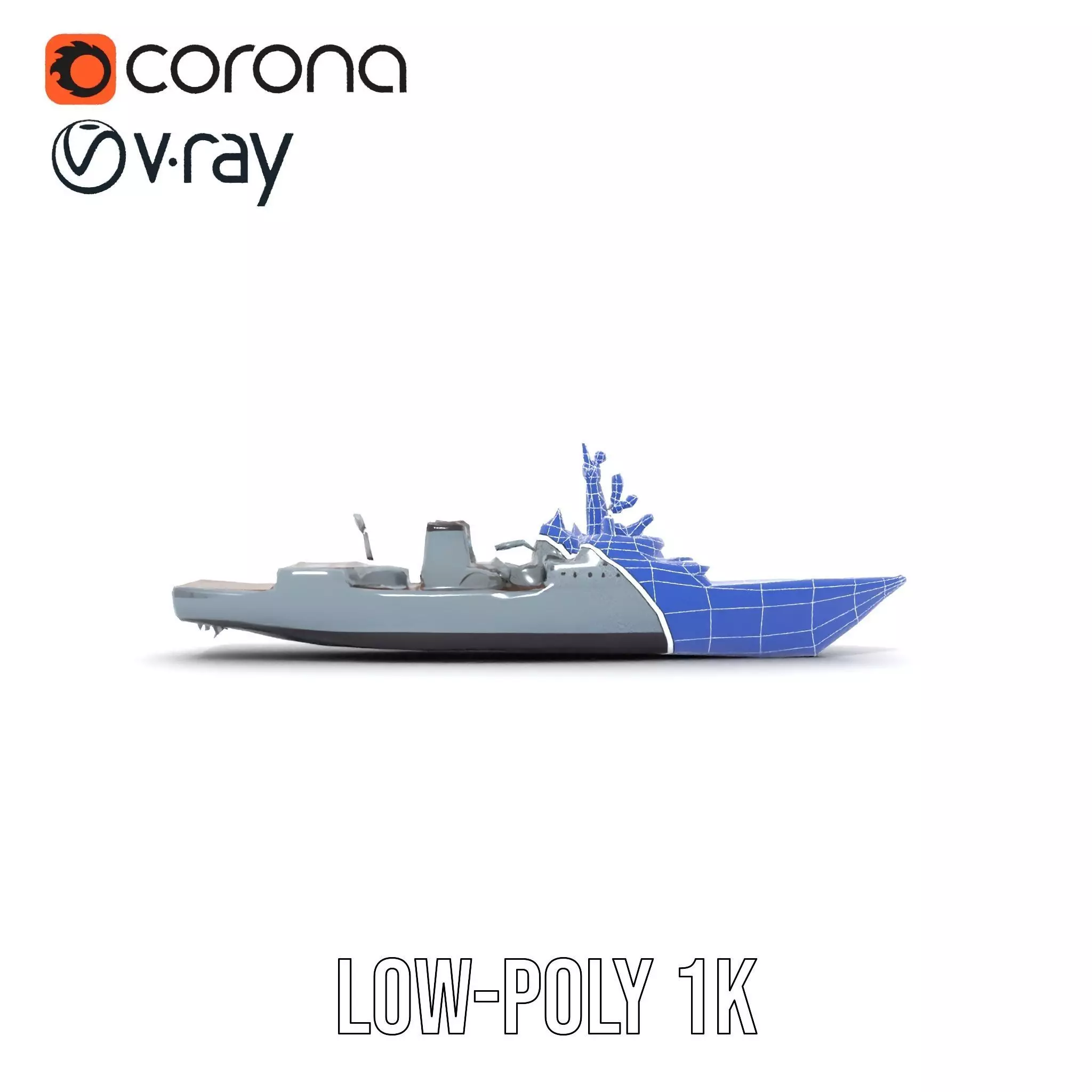 Stealth Gray Battleship model pack Low-poly 3D model_31