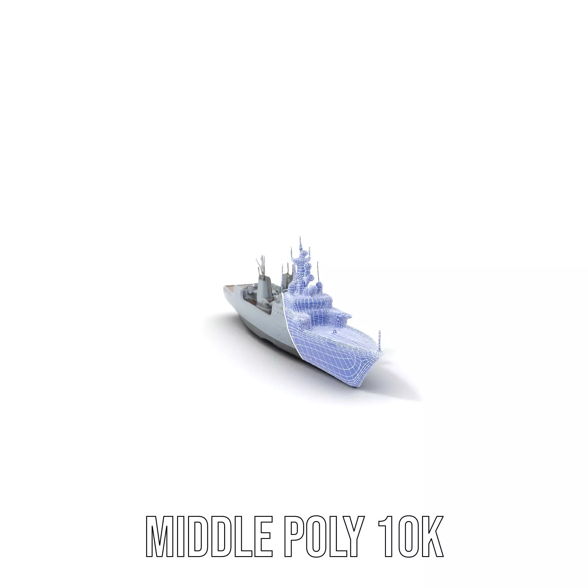 Stealth Gray Battleship model pack Low-poly 3D model_13