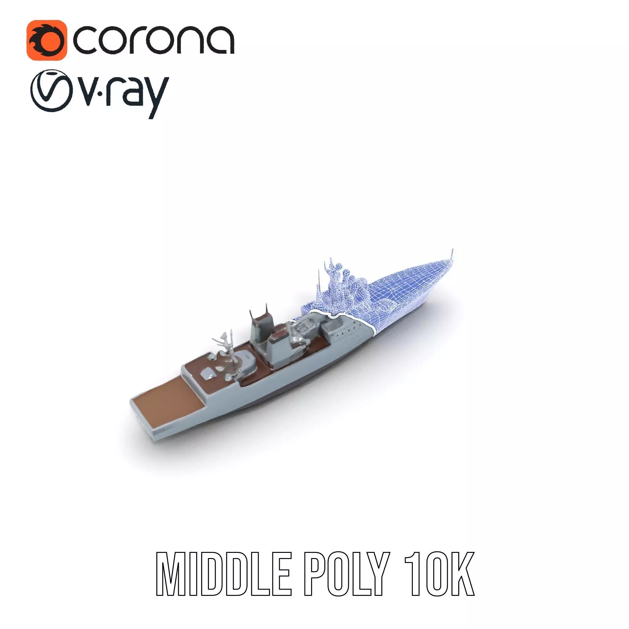 Stealth Gray Battleship model pack Low-poly 3D model_27