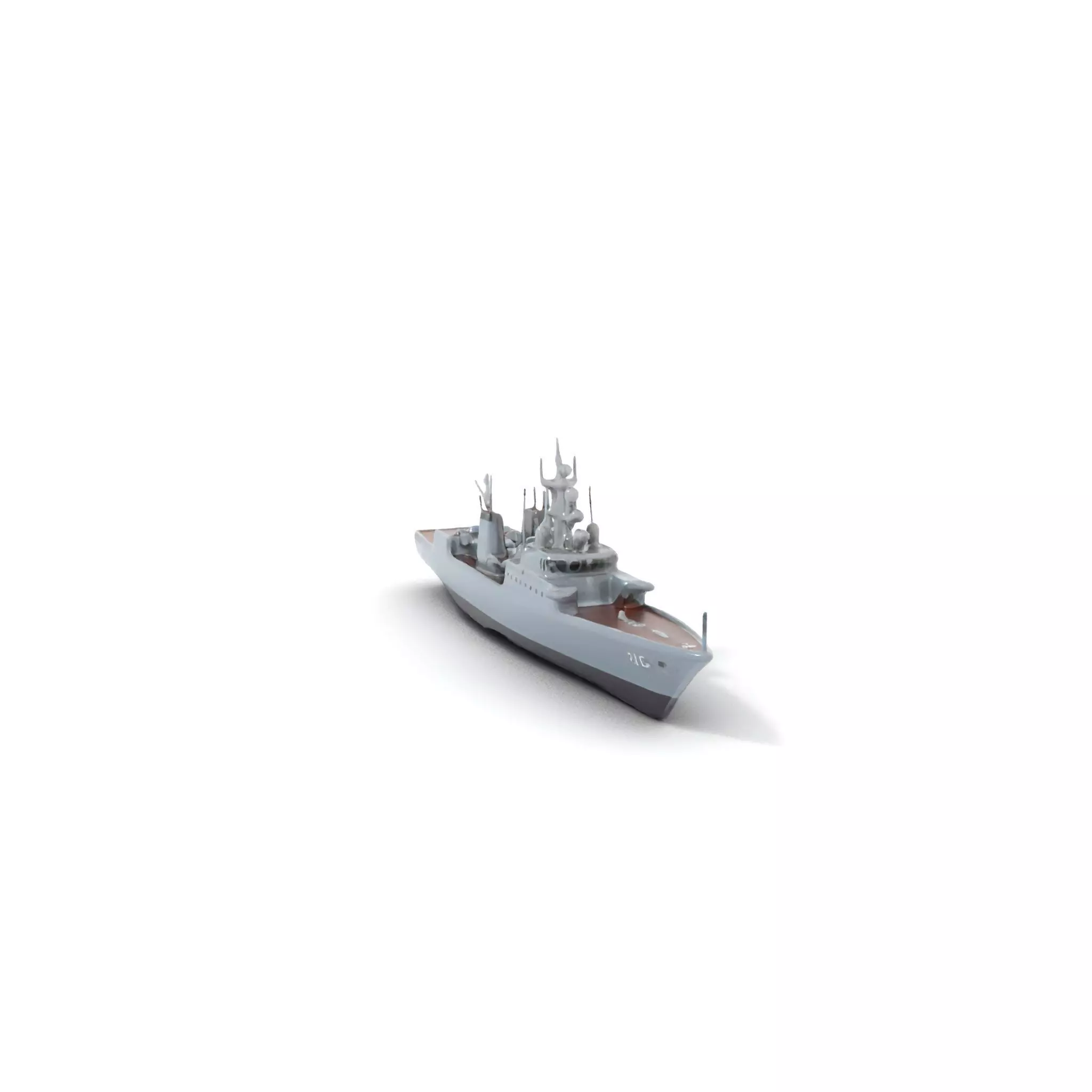 Stealth Gray Battleship model pack Low-poly 3D model_5