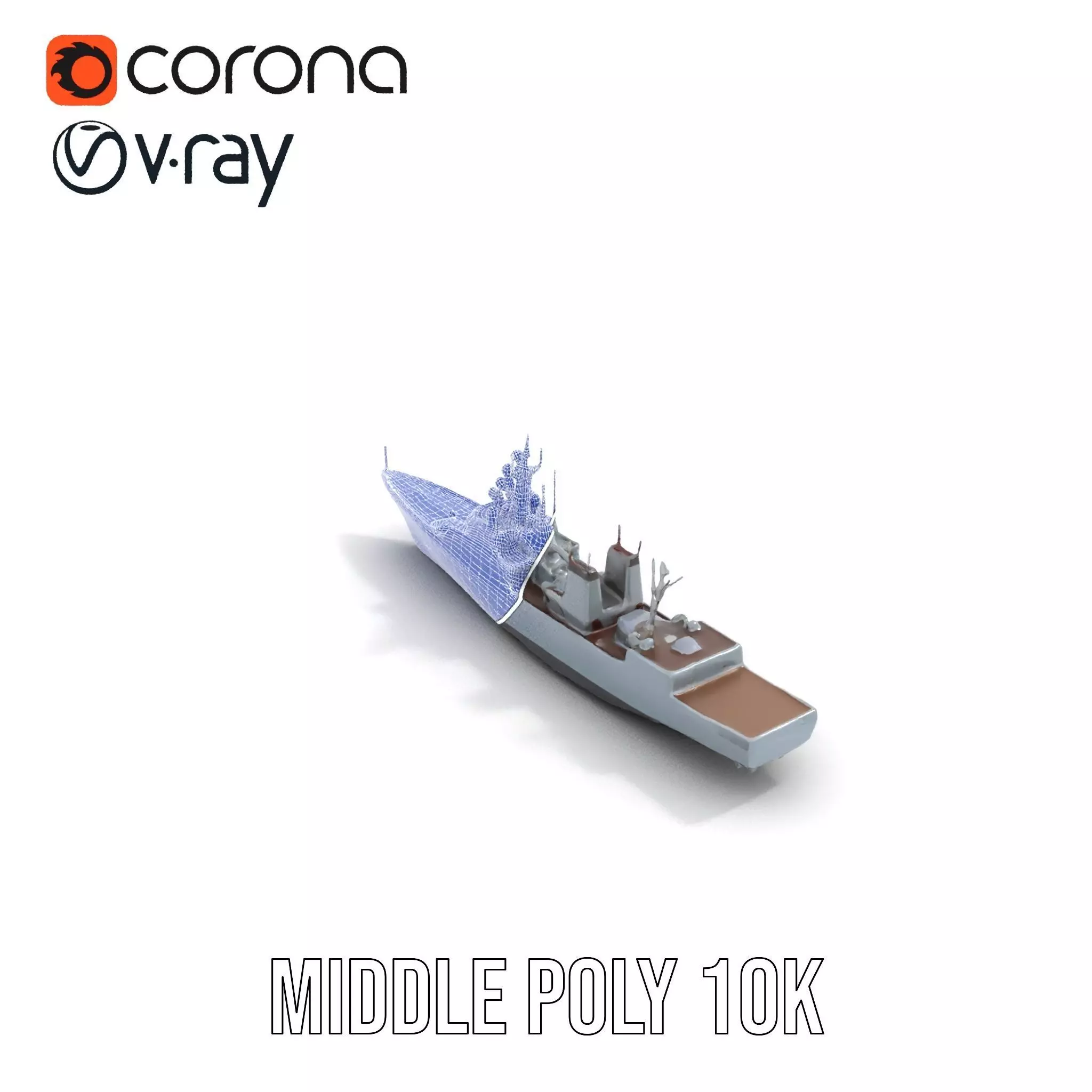 Stealth Gray Battleship model pack Low-poly 3D model_6