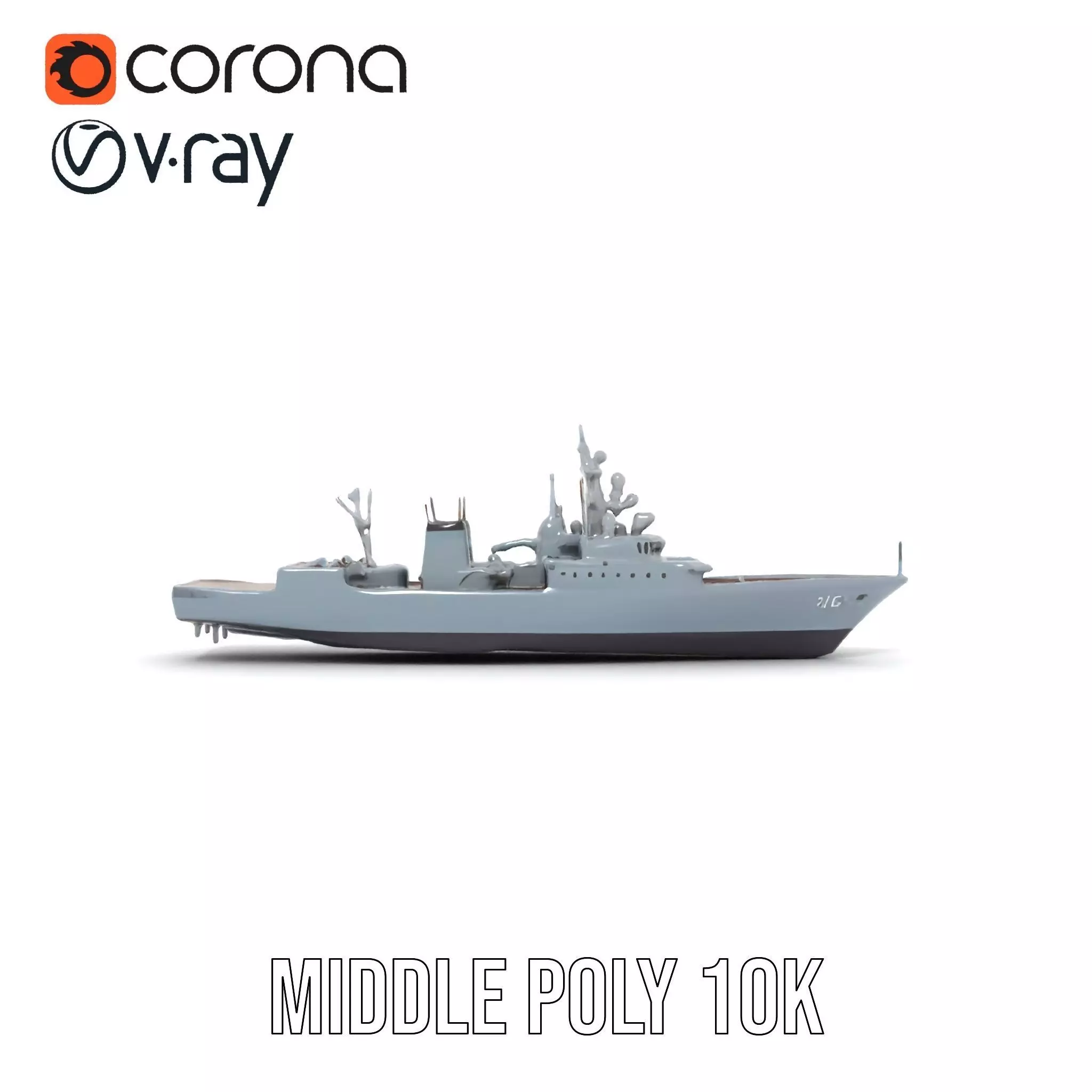 Stealth Gray Battleship model pack Low-poly 3D model_21