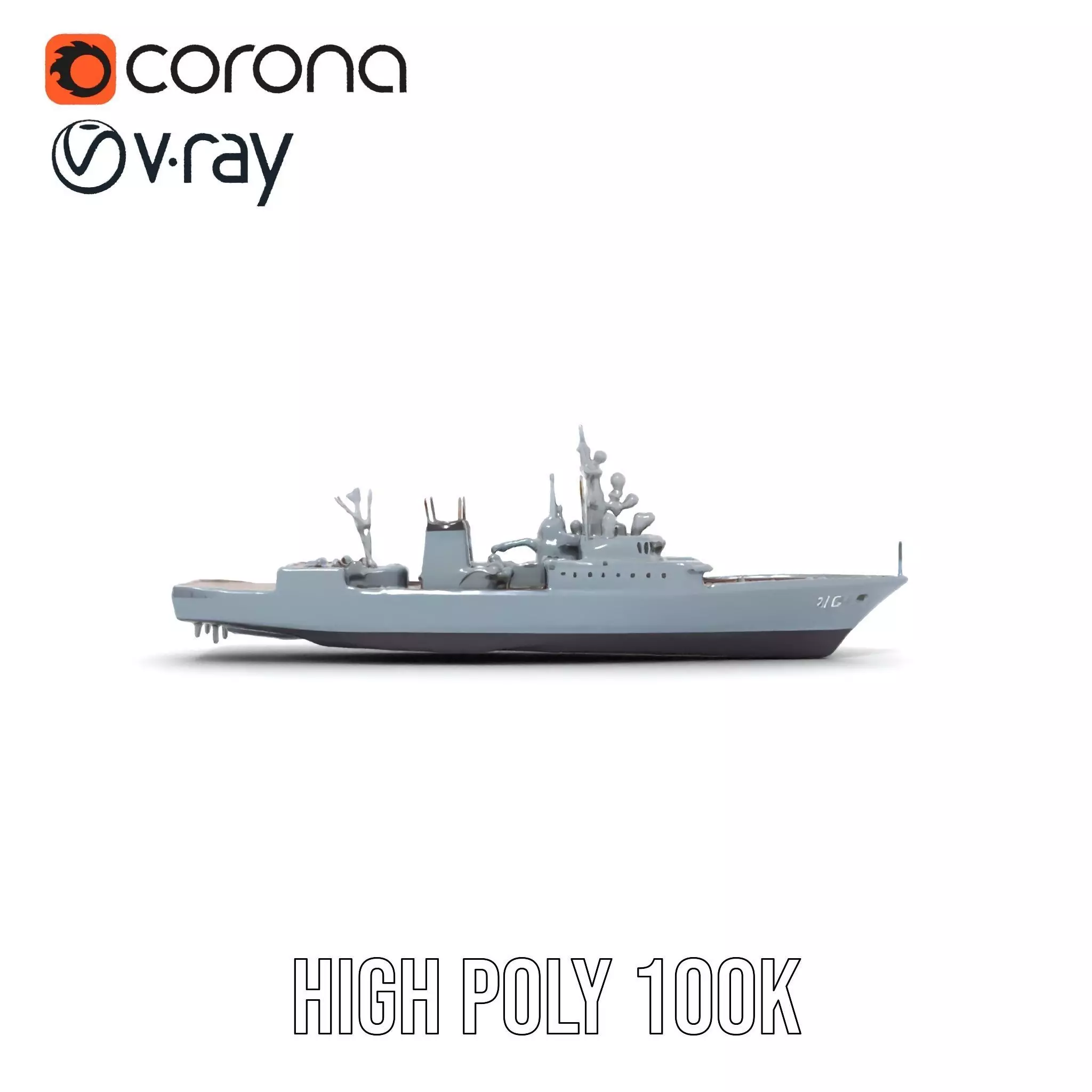 Stealth Gray Battleship model pack Low-poly 3D model_32