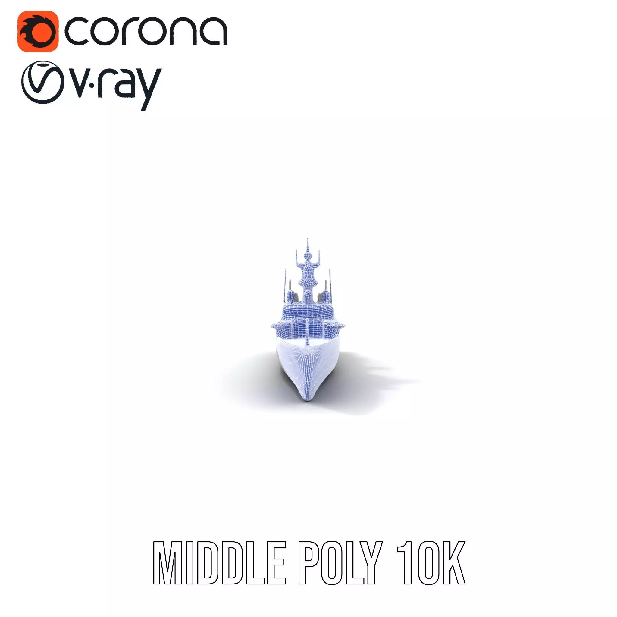 Stealth Gray Battleship model pack Low-poly 3D model_18