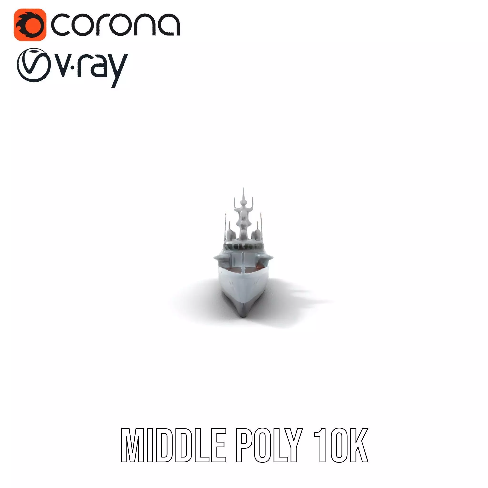 Stealth Gray Battleship model pack Low-poly 3D model_16