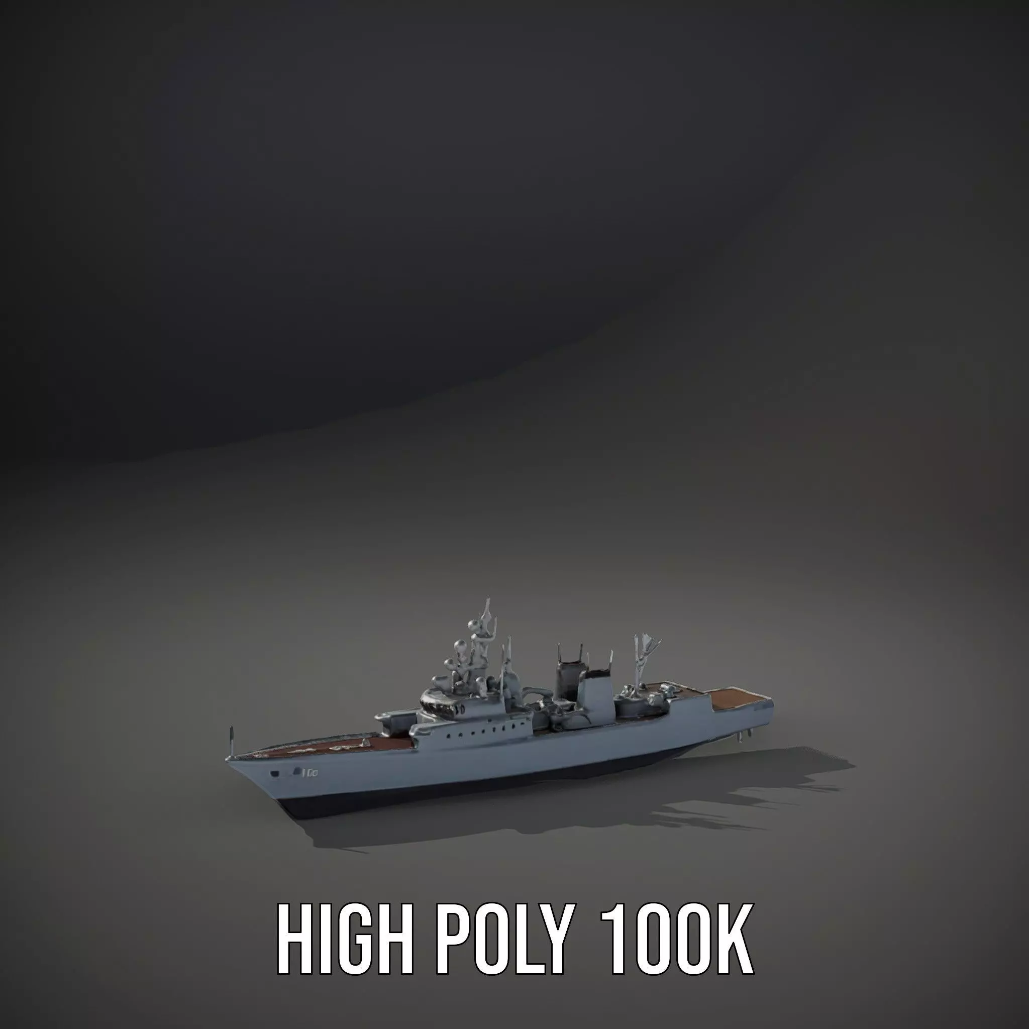 Stealth Gray Battleship model pack Low-poly 3D model_8
