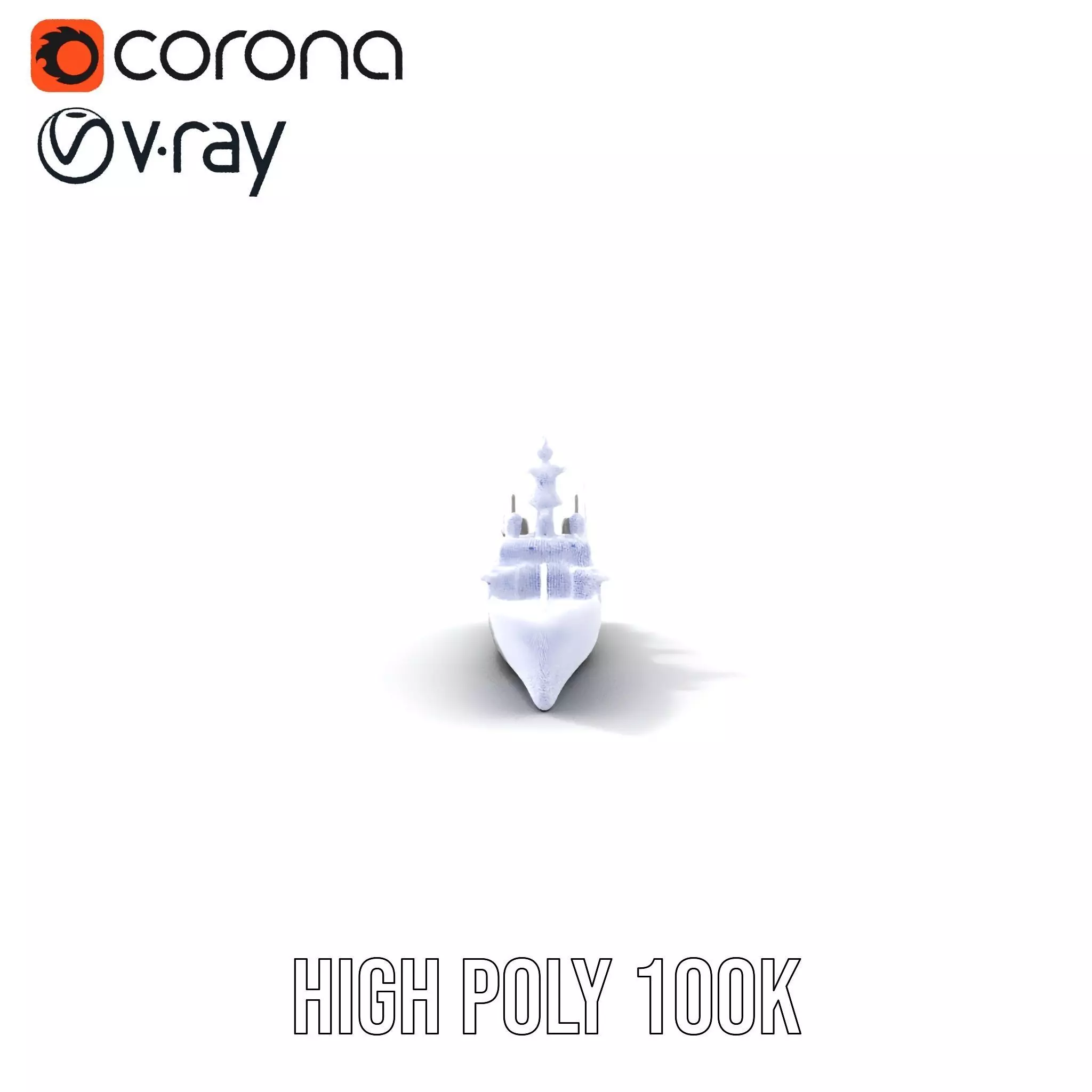 Stealth Gray Battleship model pack Low-poly 3D model_29