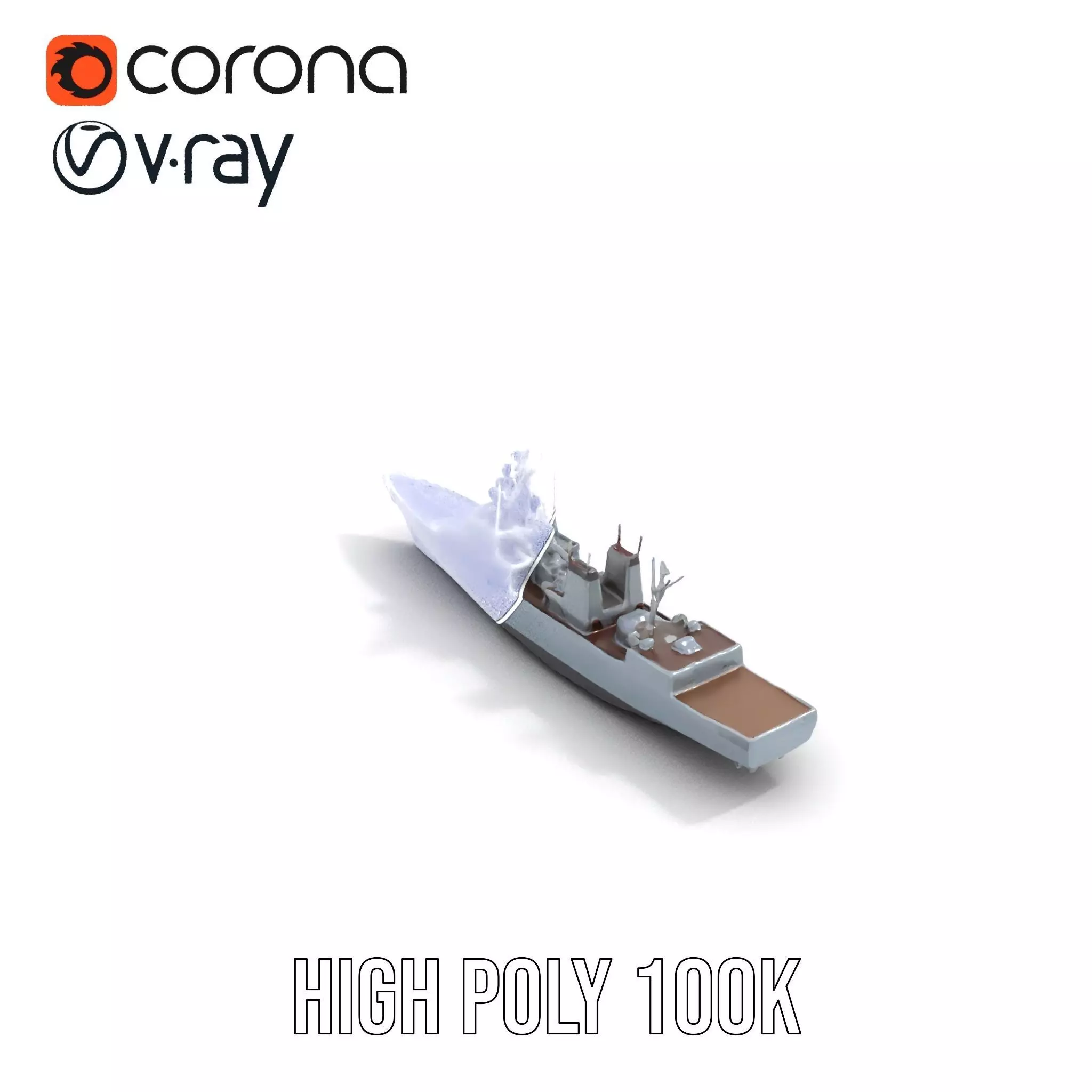 Stealth Gray Battleship model pack Low-poly 3D model_26