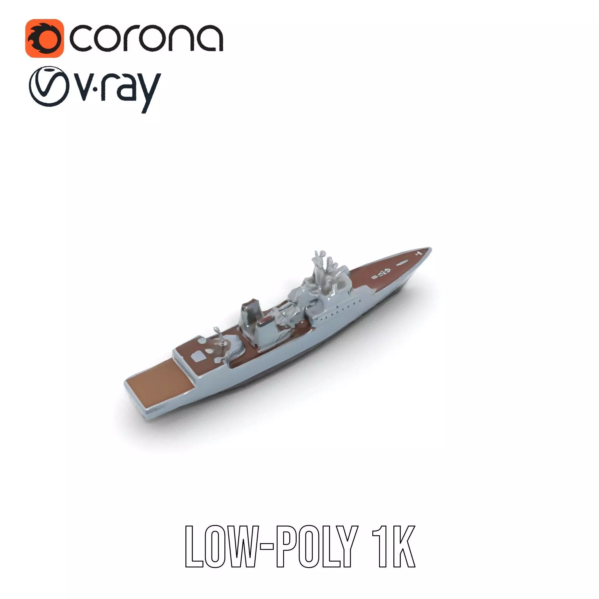 Stealth Gray Battleship model pack Low-poly 3D model_25
