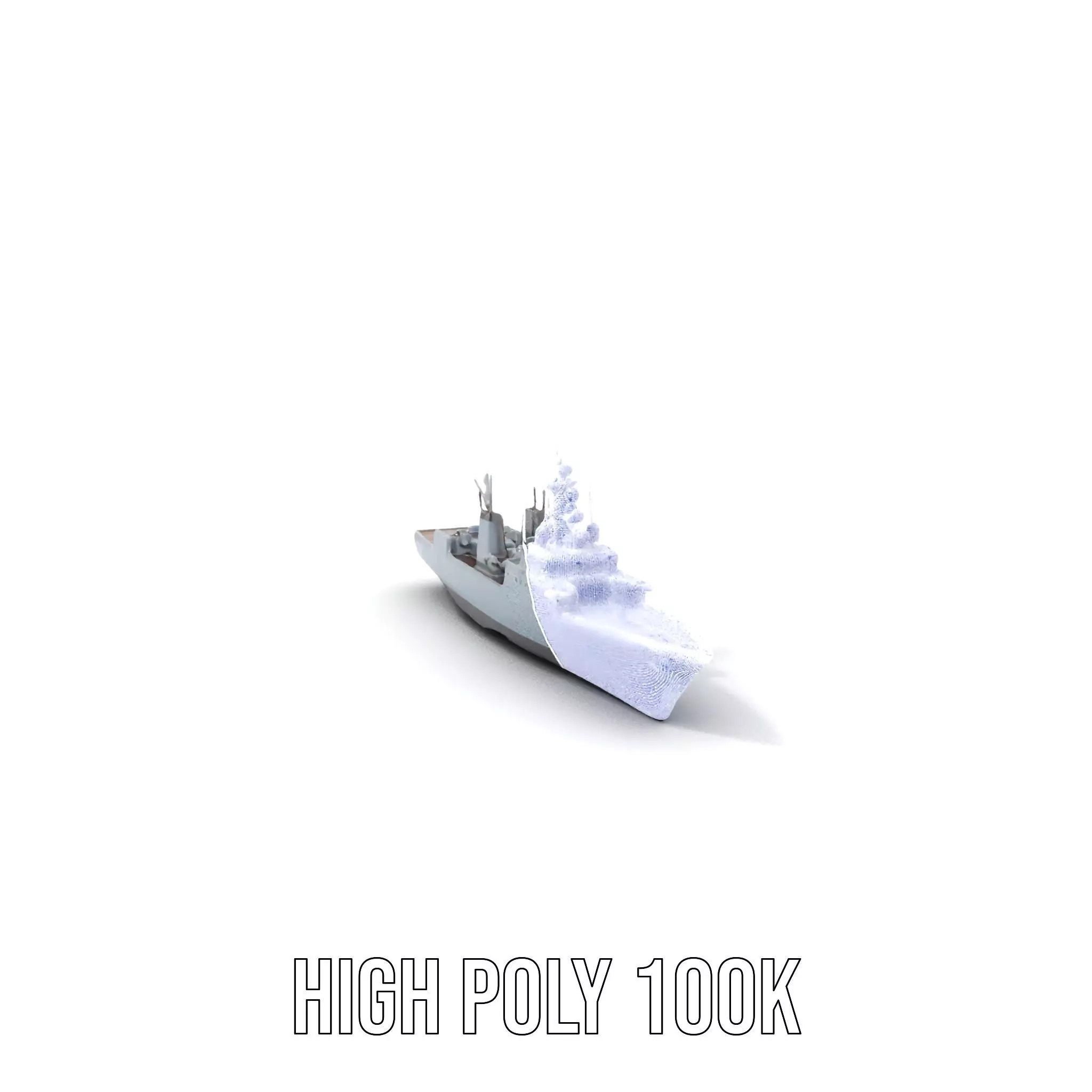Stealth Gray Battleship model pack Low-poly 3D model_4