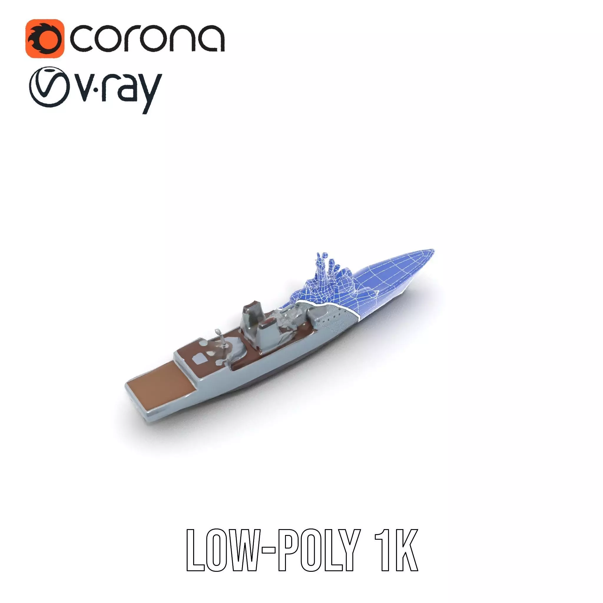 Stealth Gray Battleship model pack Low-poly 3D model_28