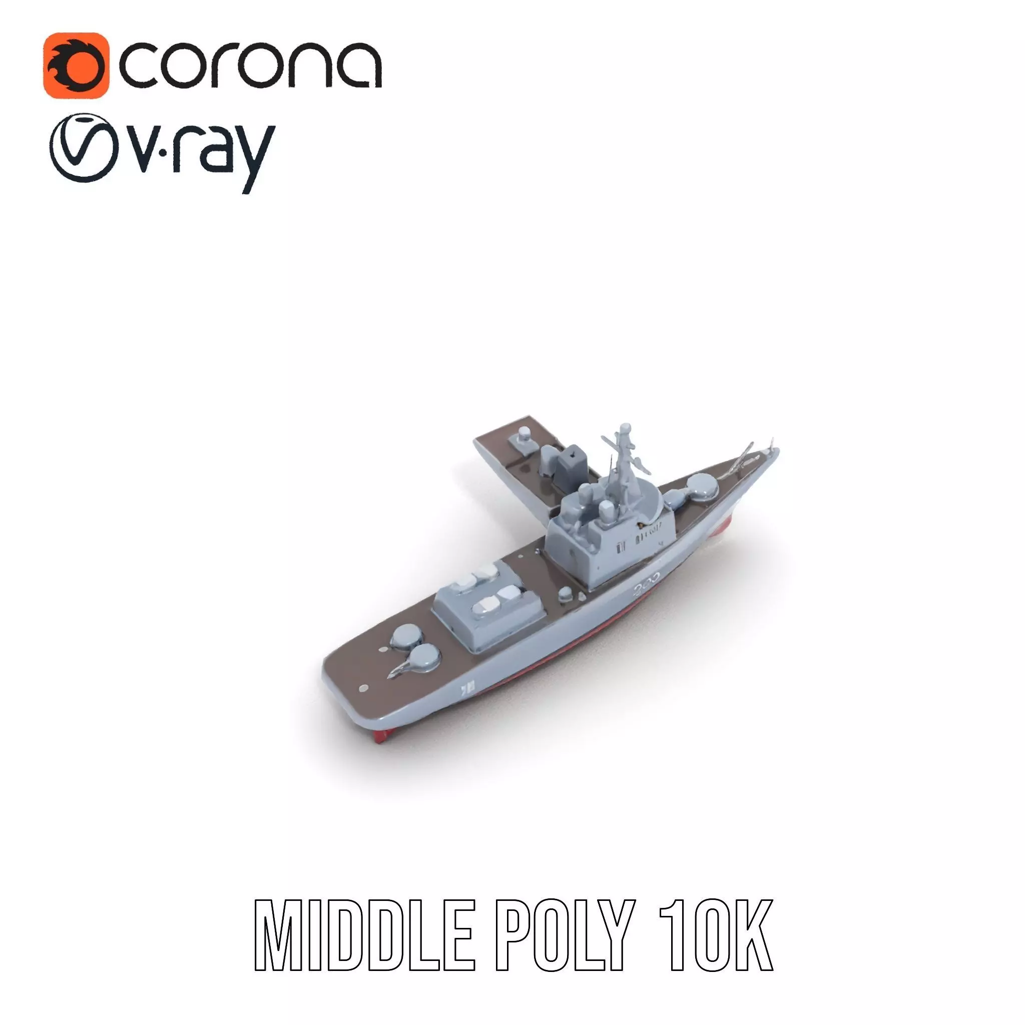 Modern Naval Destroyer model pack Low-poly 3D model_18