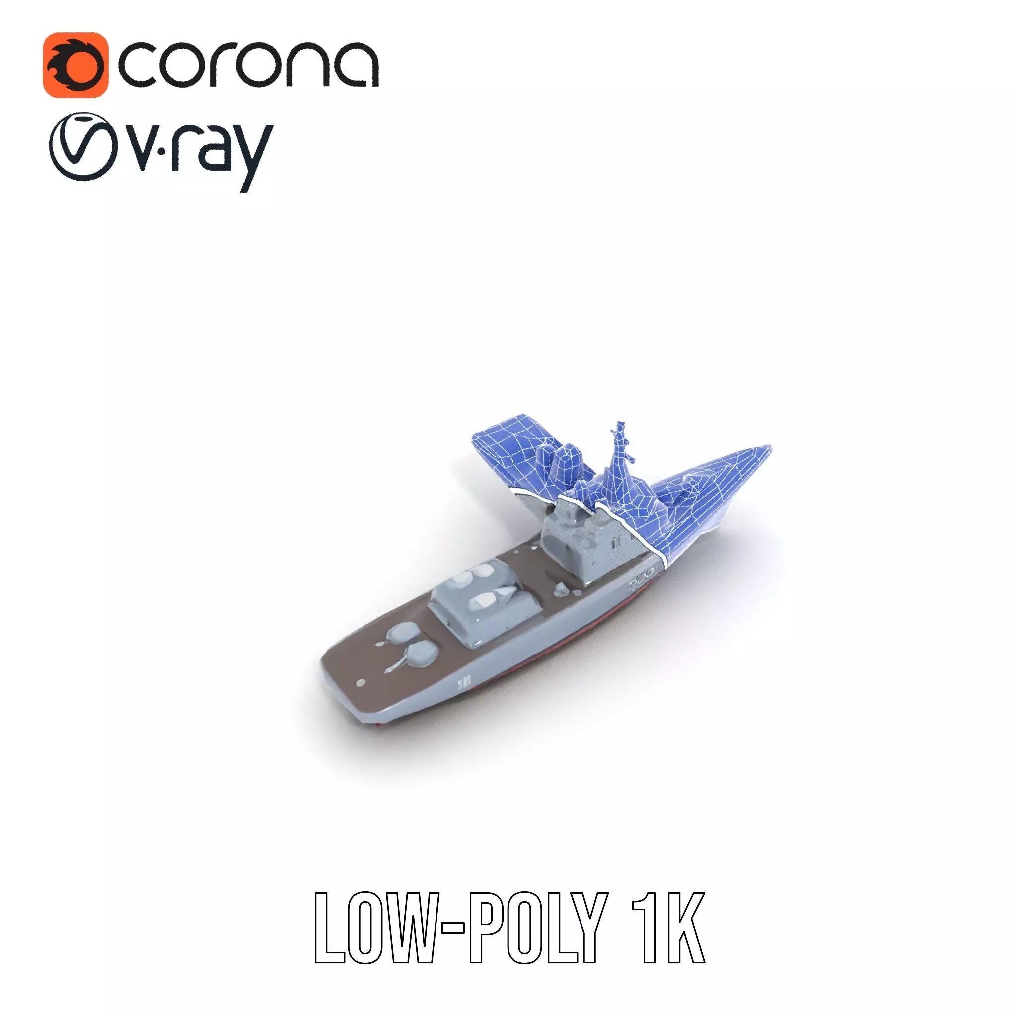 Modern Naval Destroyer model pack Low-poly 3D model_27