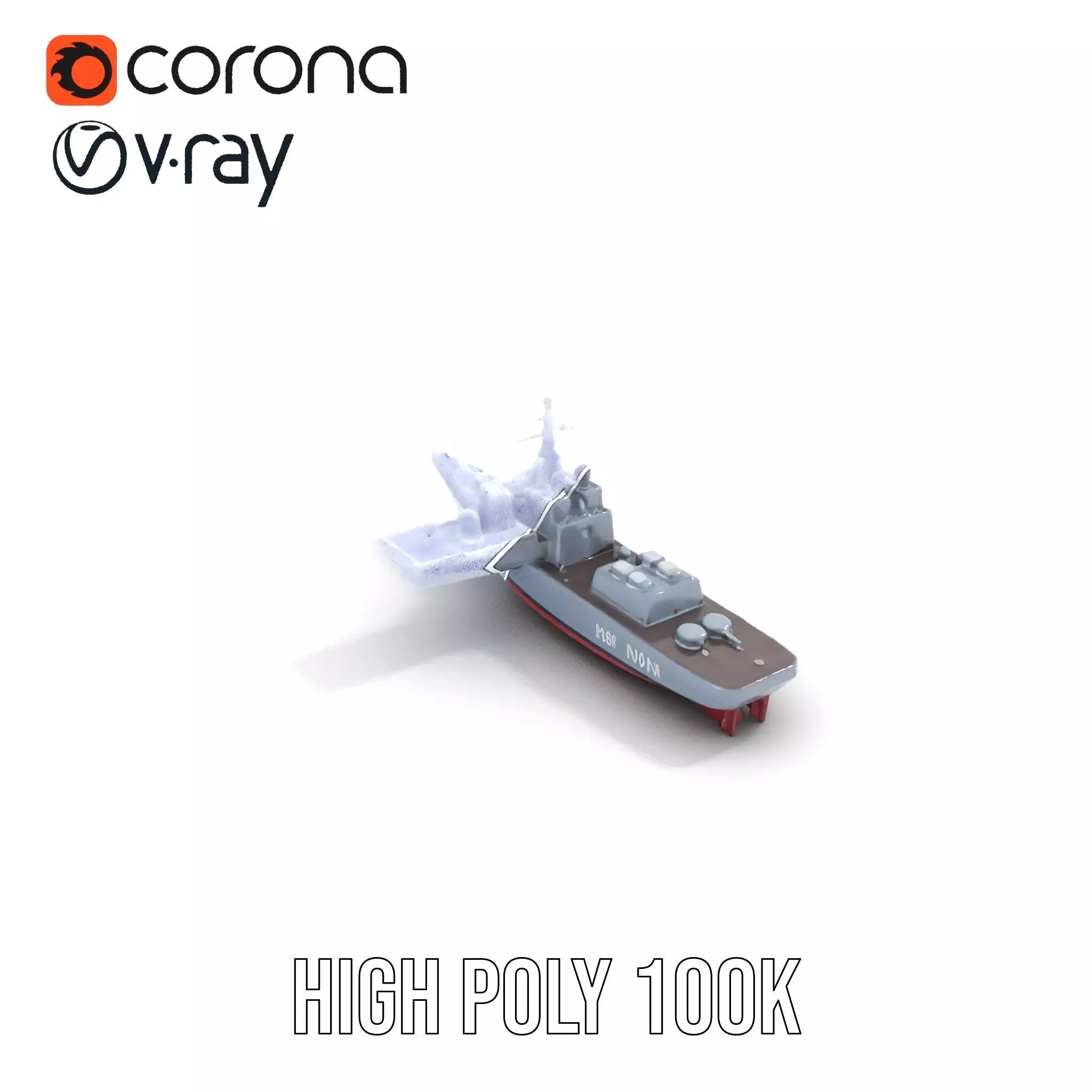 Modern Naval Destroyer model pack Low-poly 3D model_31