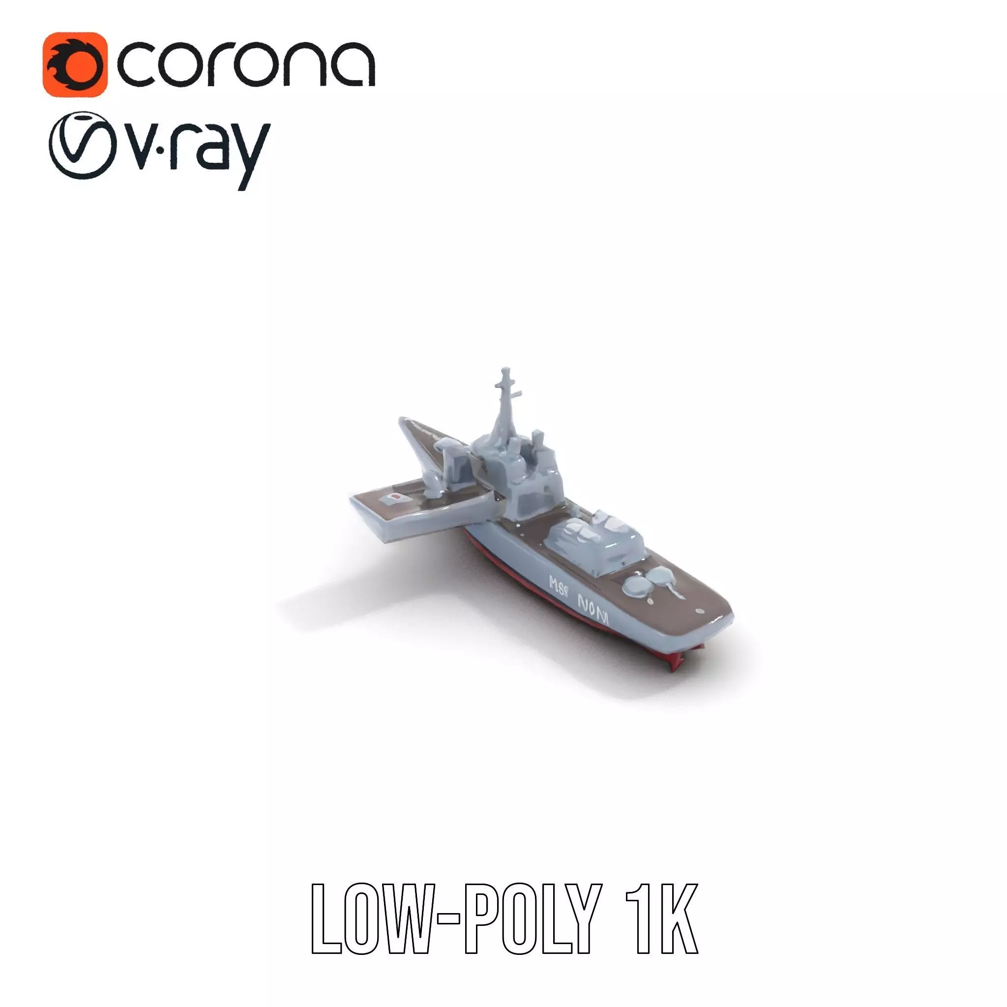 Modern Naval Destroyer model pack Low-poly 3D model_7